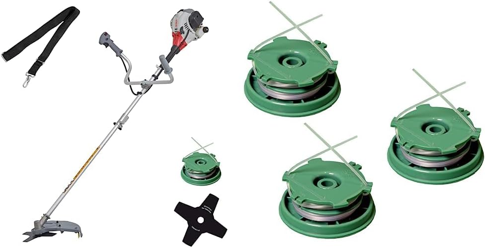 IKRA Benzin Freischneider Trimmer IBF 25-1 inkl. Fadenspule, 4-Zahn-Messer & Schultergurt