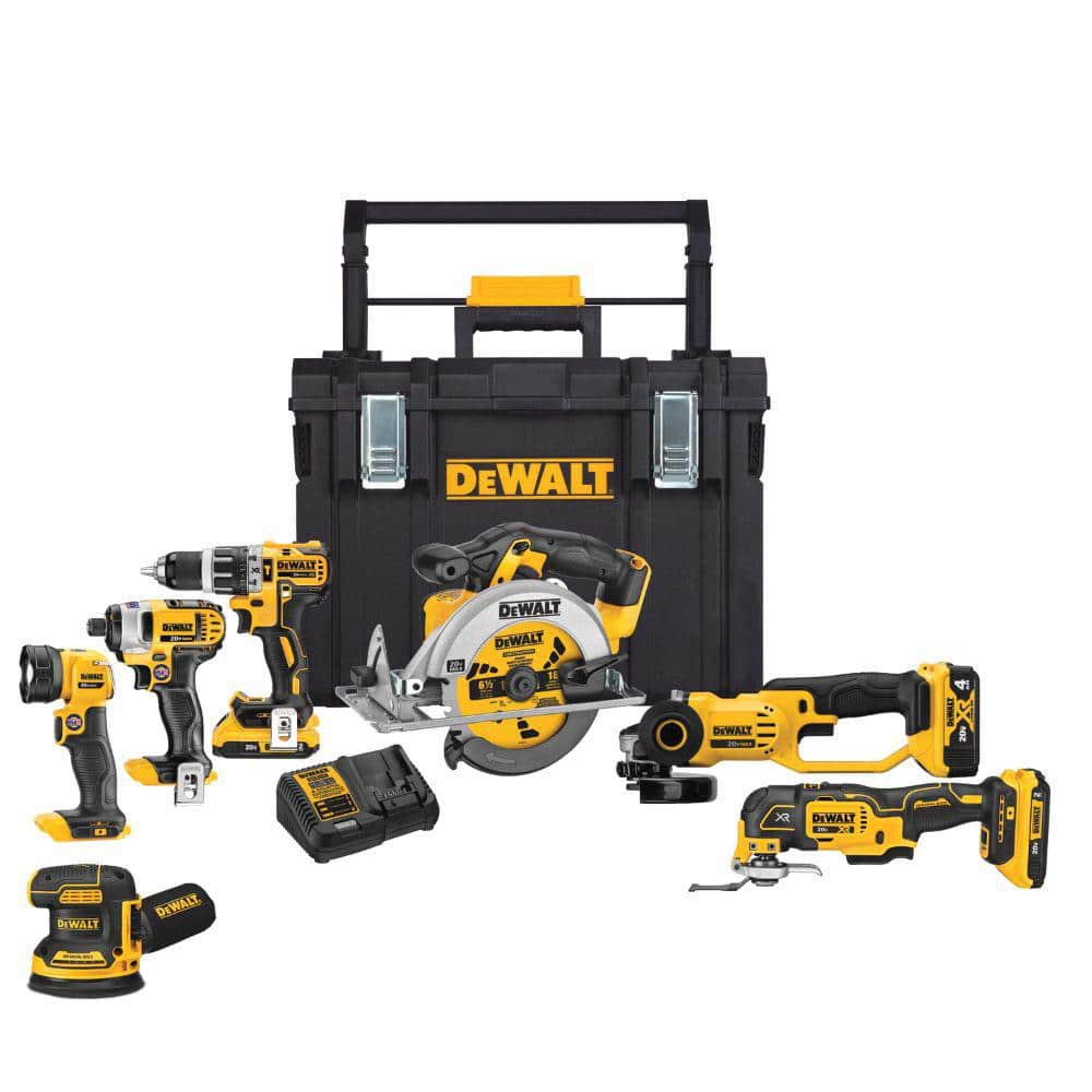 DEWALT 20V MAX Cordless 7 Tool Combo Kit with TOUGHSYSTEM Case, (1) 20V 4.0Ah Battery and (2) 20V 2.0Ah Batteries DCKTS781D2M1  sgtnighsdesigns