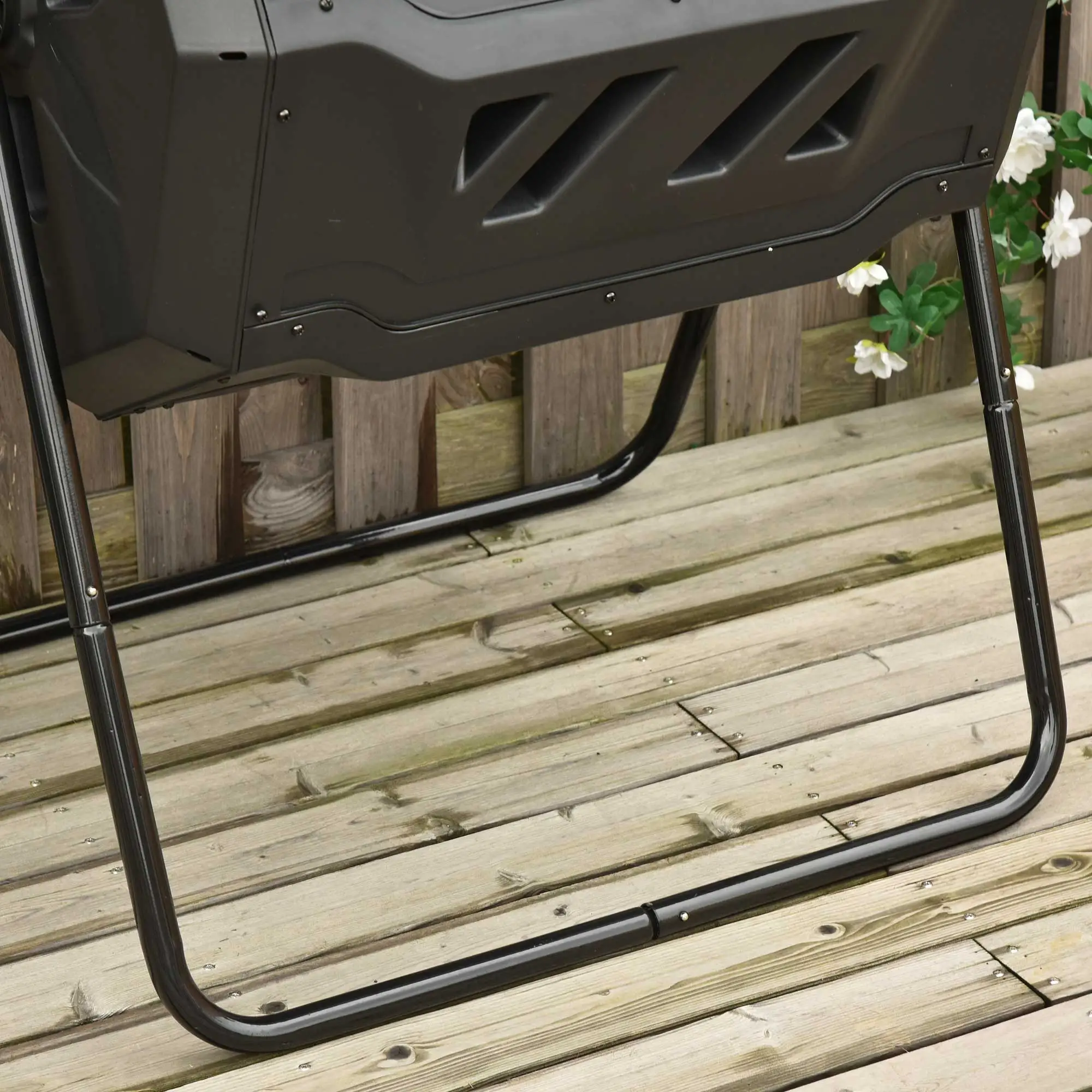 Outsunny Trommelcomposter met 2 kamers 360�� draaibaar