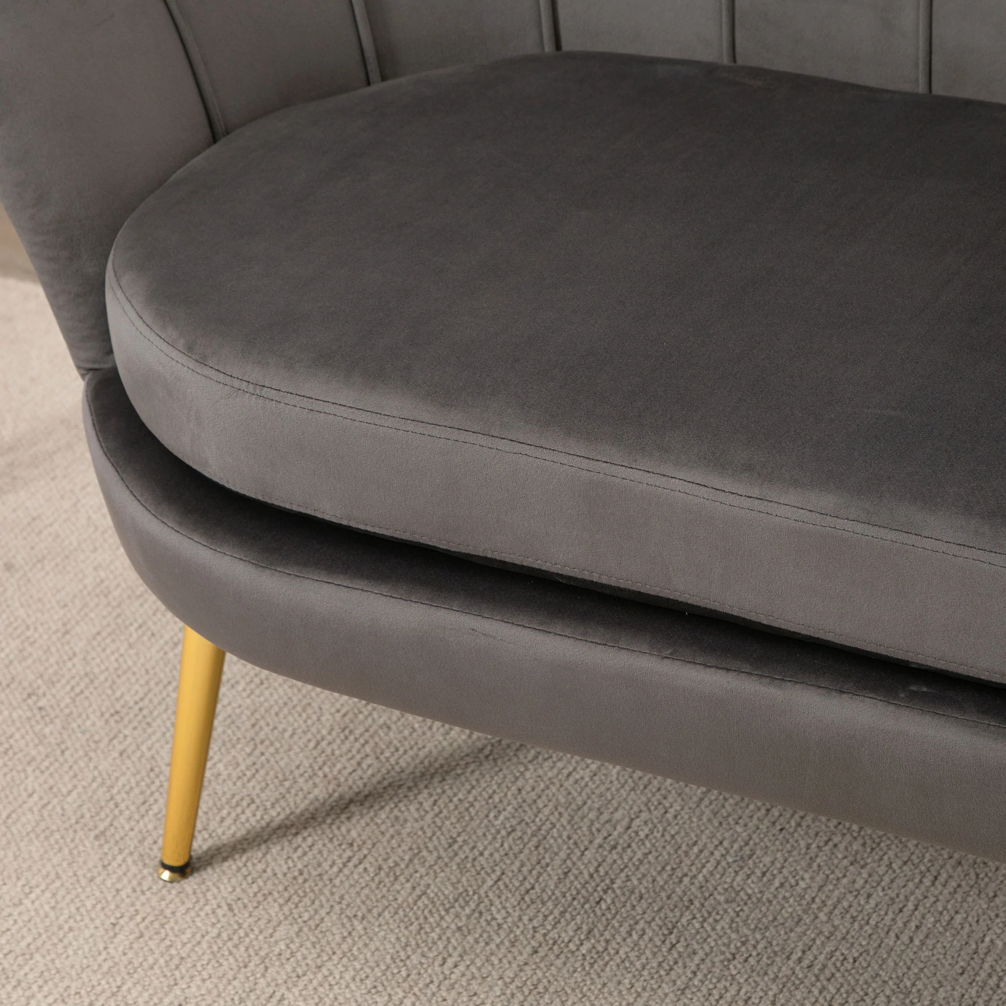 HOMCOM 2-zitsbank bank sofa fluweel velvet touch velours look