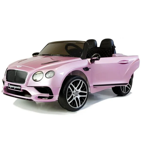 Licensed Kids Bentley Supersports 2 Seater Electric Ride On Car In Paint Pink with parental control