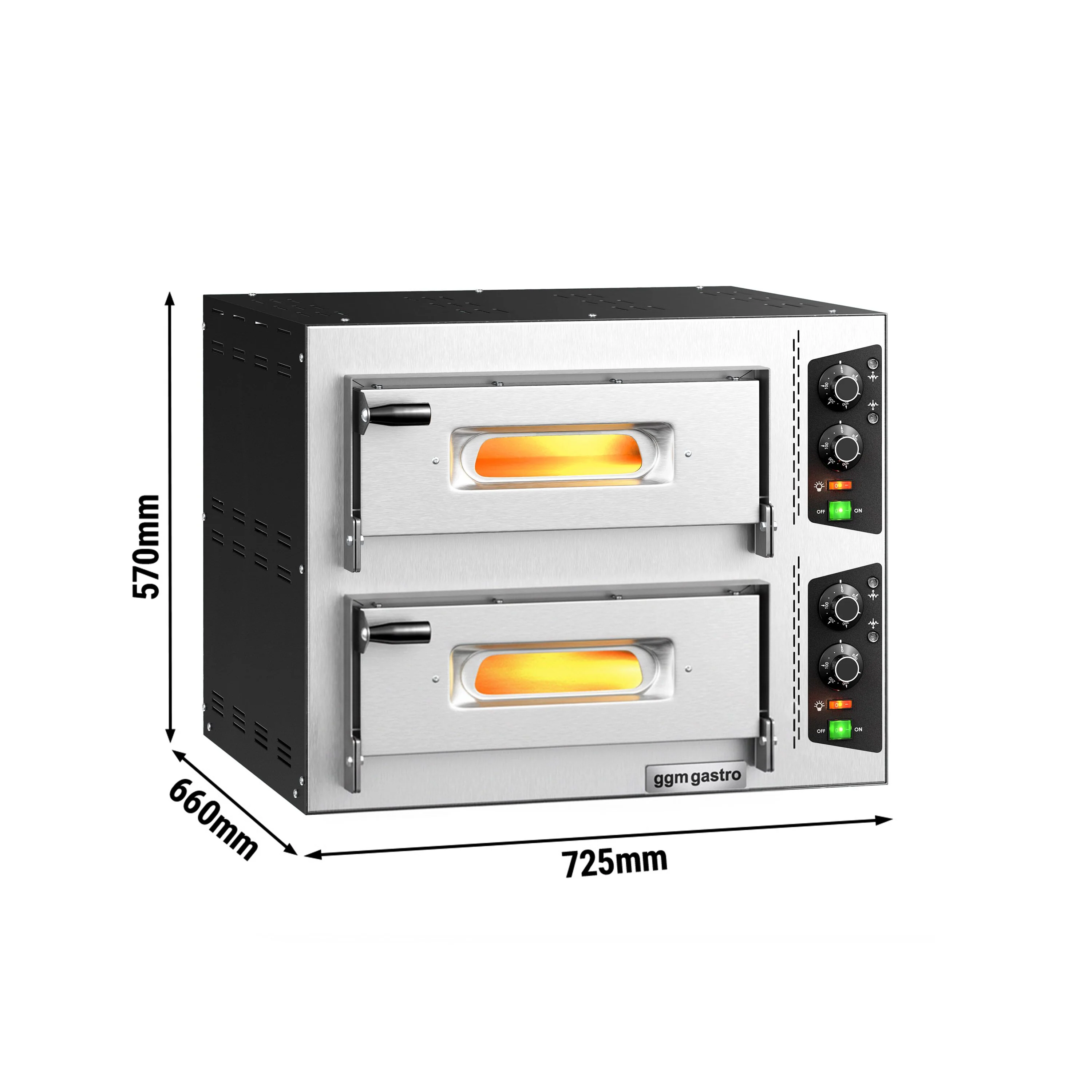 Elektrisk pizzaovn �C 4 + 4x 24 cm �C Manuell
