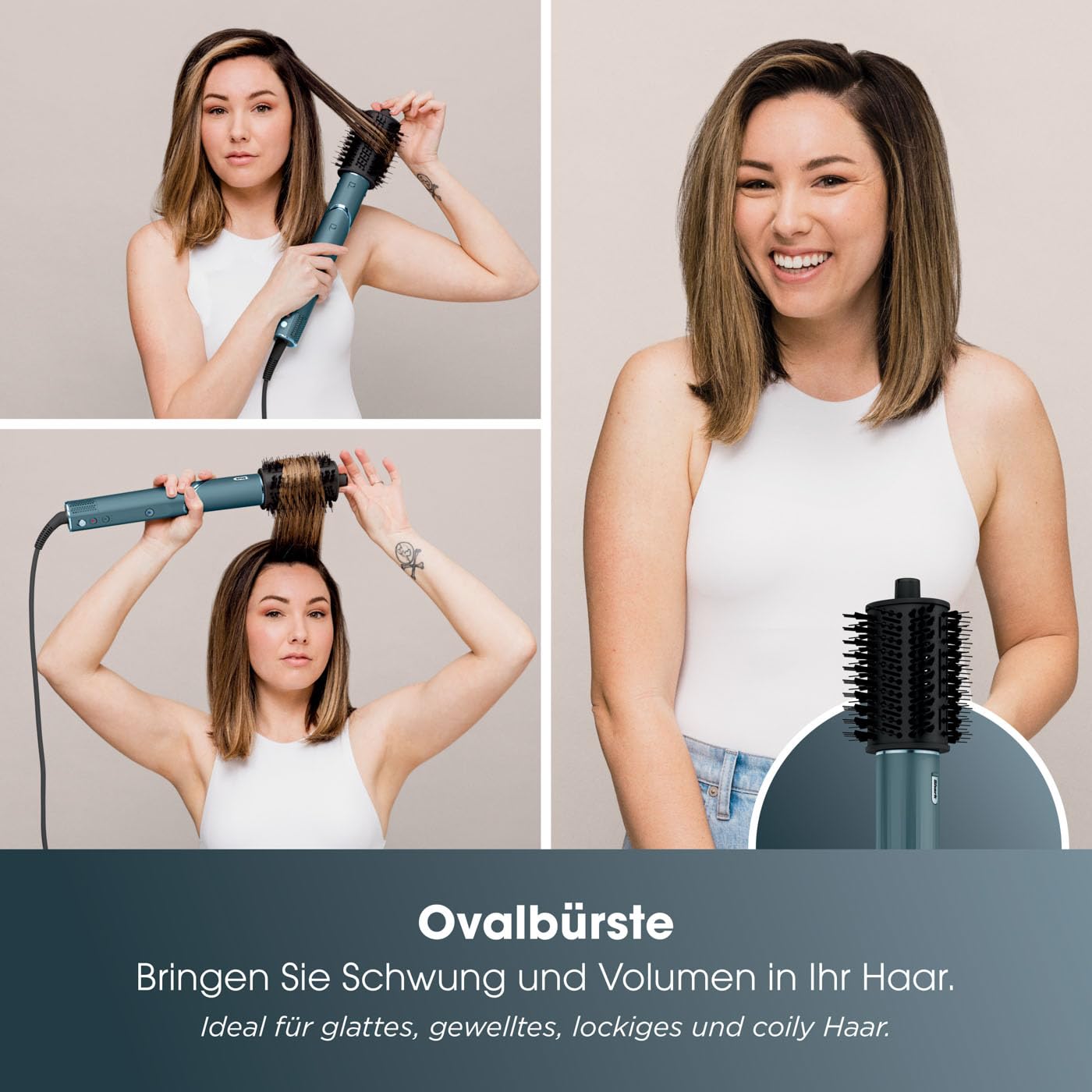 Shark FlexStyle 5-in-1 Luftstyler & Haartrockner, Auto-Wrap-Lockenaufsatz, Paddle-Bürste, Ovalbürste, Konzentrator, Diffusor, Aufbewahrungskoffer, Keine Hitzeschäden, Schwarz/Roségold, HD440EU