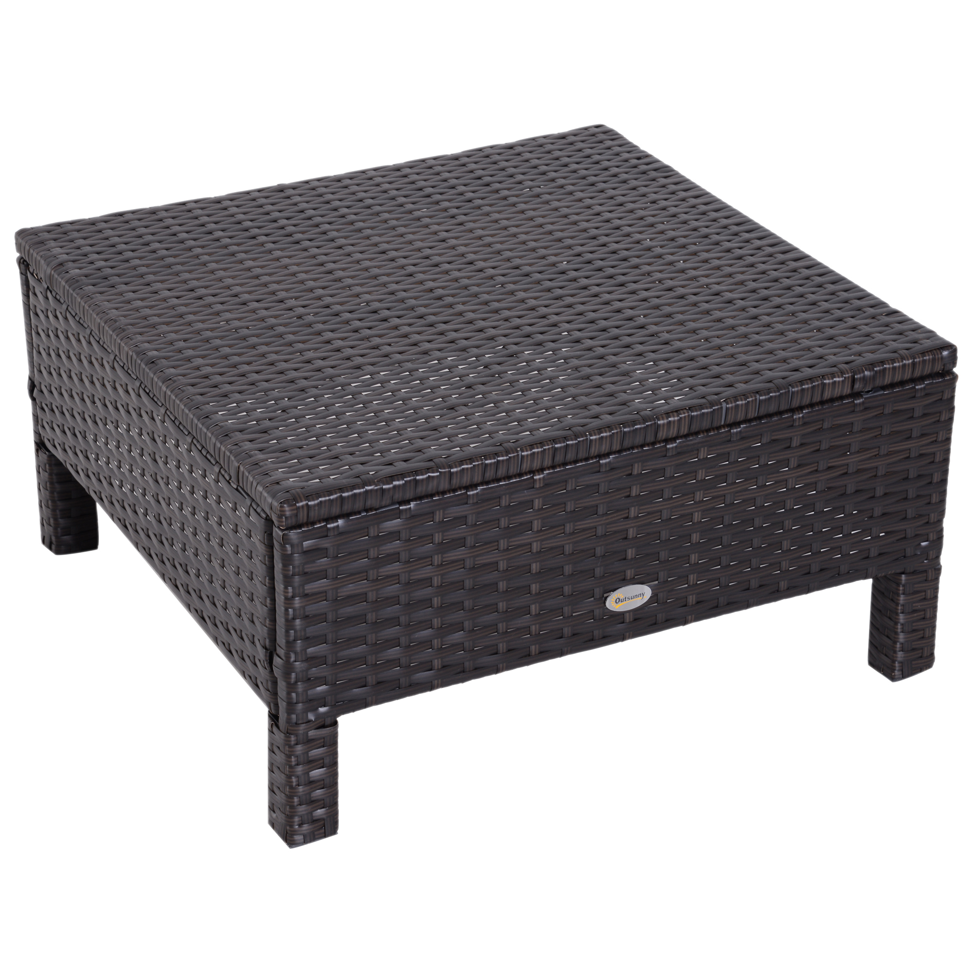 3-delige Tuinbank tuinmeubelen lounge tuinset zitgroep rotan meubel bruin poly-rotan + metaal 2-zits bank 2 x kruk kussens | Aosom.de