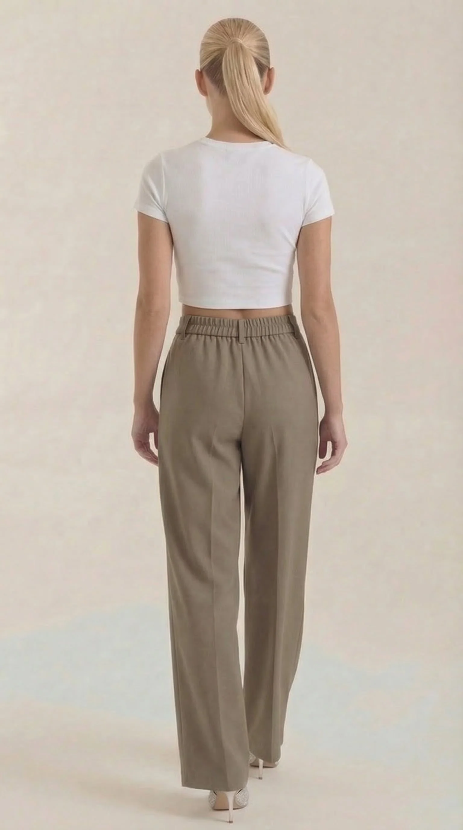 High Waist Stoffhose