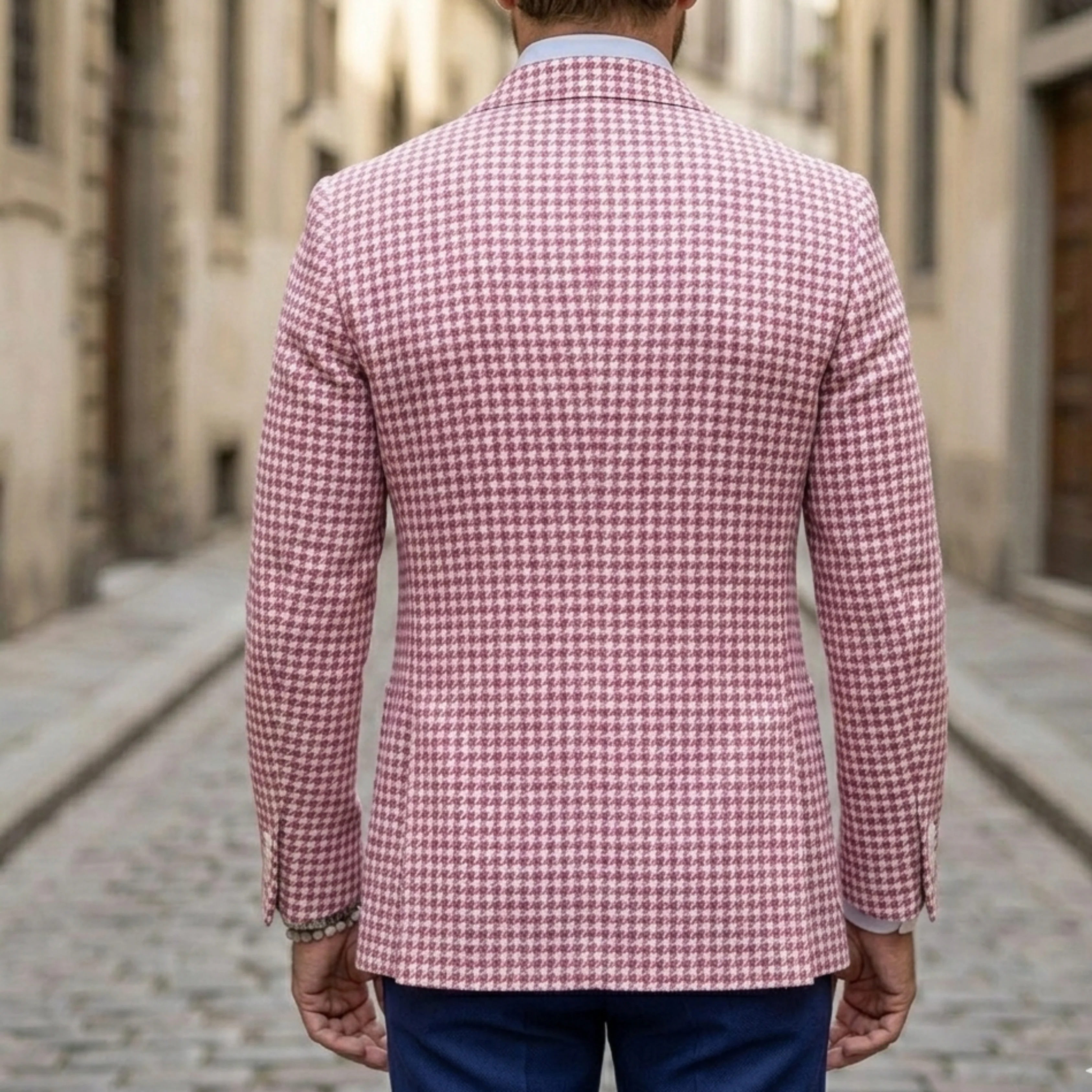 Schmal geschnittener Hahnentritt-Blazer aus Wollmischung f��r Herren