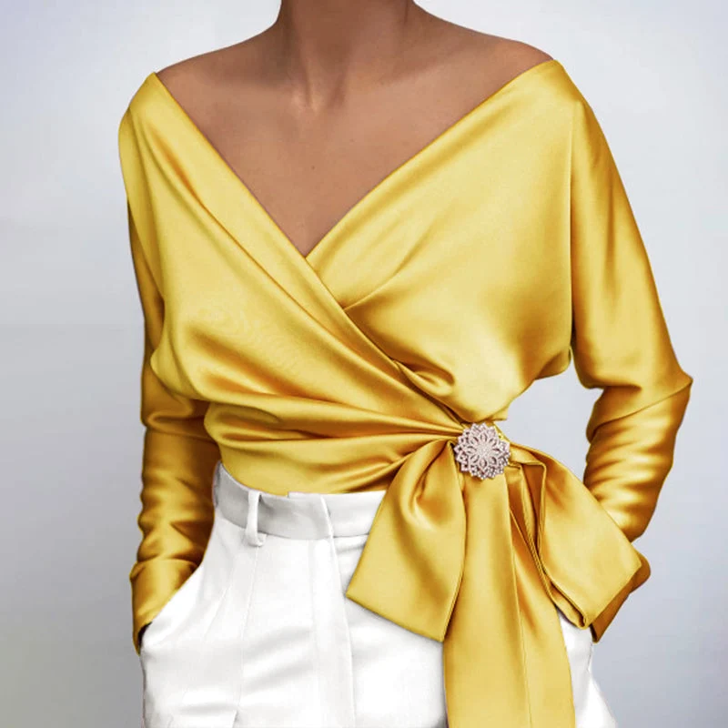 Davina - glatter, gl?nzender Stoffnbluse
