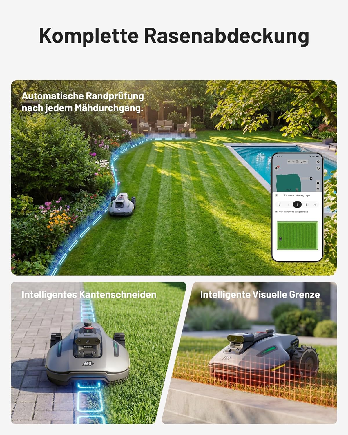 MAMMOTION YUKA mini 2 500 Mähroboter ohne Begrenzungskabel, Empf. 500 m2, Kein RTK, Kein Signalabbruch, KI TrueVision-Navigation, Auto-Mehrzonen-Kartierung, DropMow, RWD für 45% Steigung, 4.5Ah-Akku