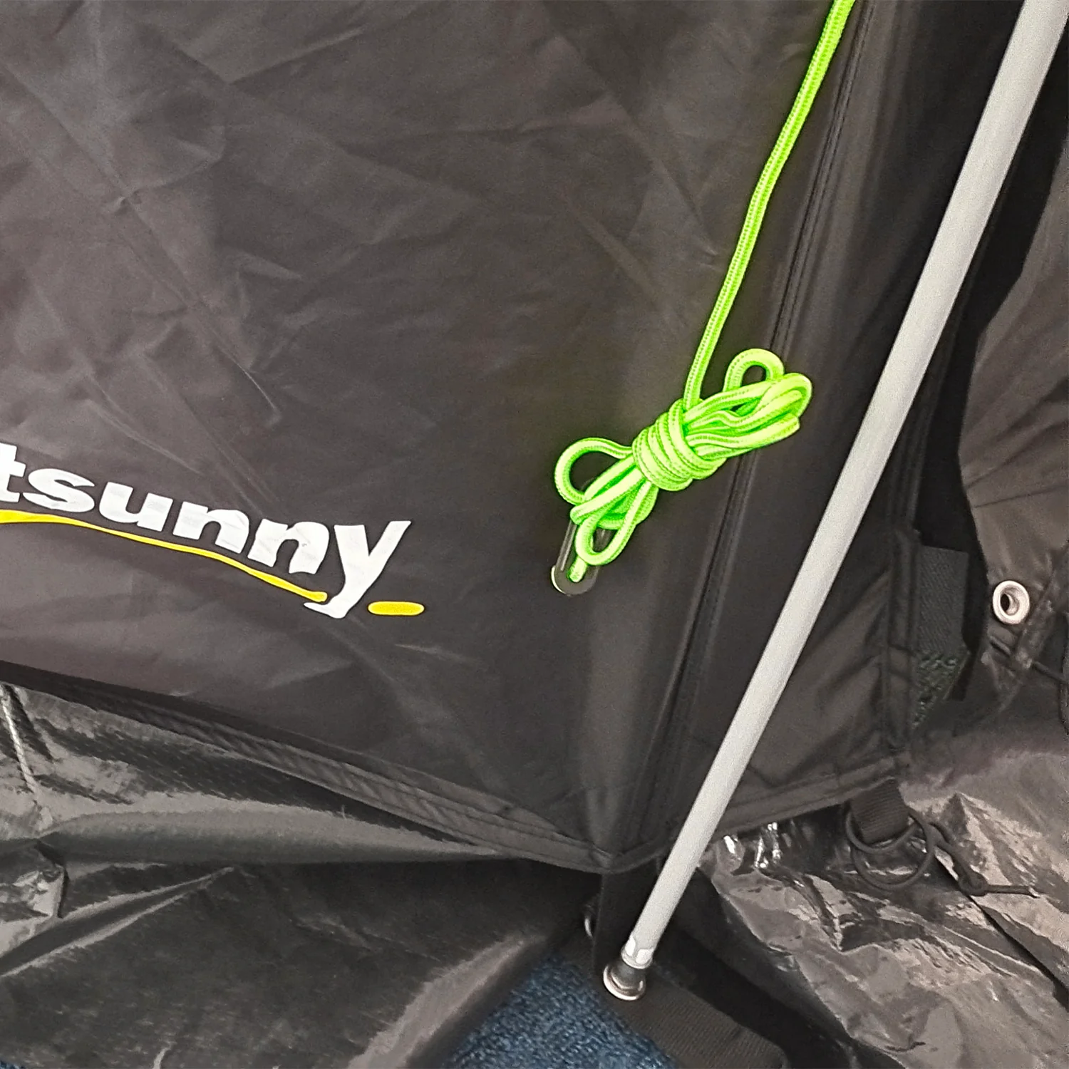 Kampeertent Trekkingtent Tent, weerbestendig, 2 kamers, 475 x 264 cm breedte x 172, Zwart