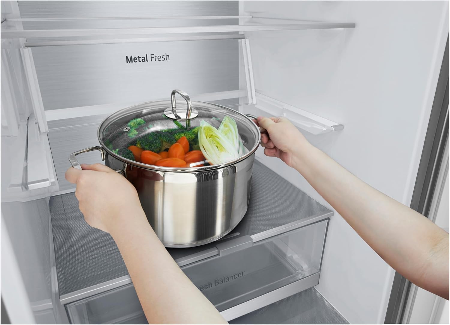 LG GBBW726CPY Fit&Max Kühl-/Gefrierkombination (475 L, Energieklasse C) vollintegrierbar oder freistehend mit FRESHConverter+ und Total No Frost, Silber