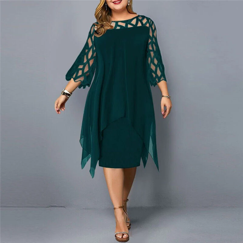 Elegantes Midi-Kleid in ��bergr??e