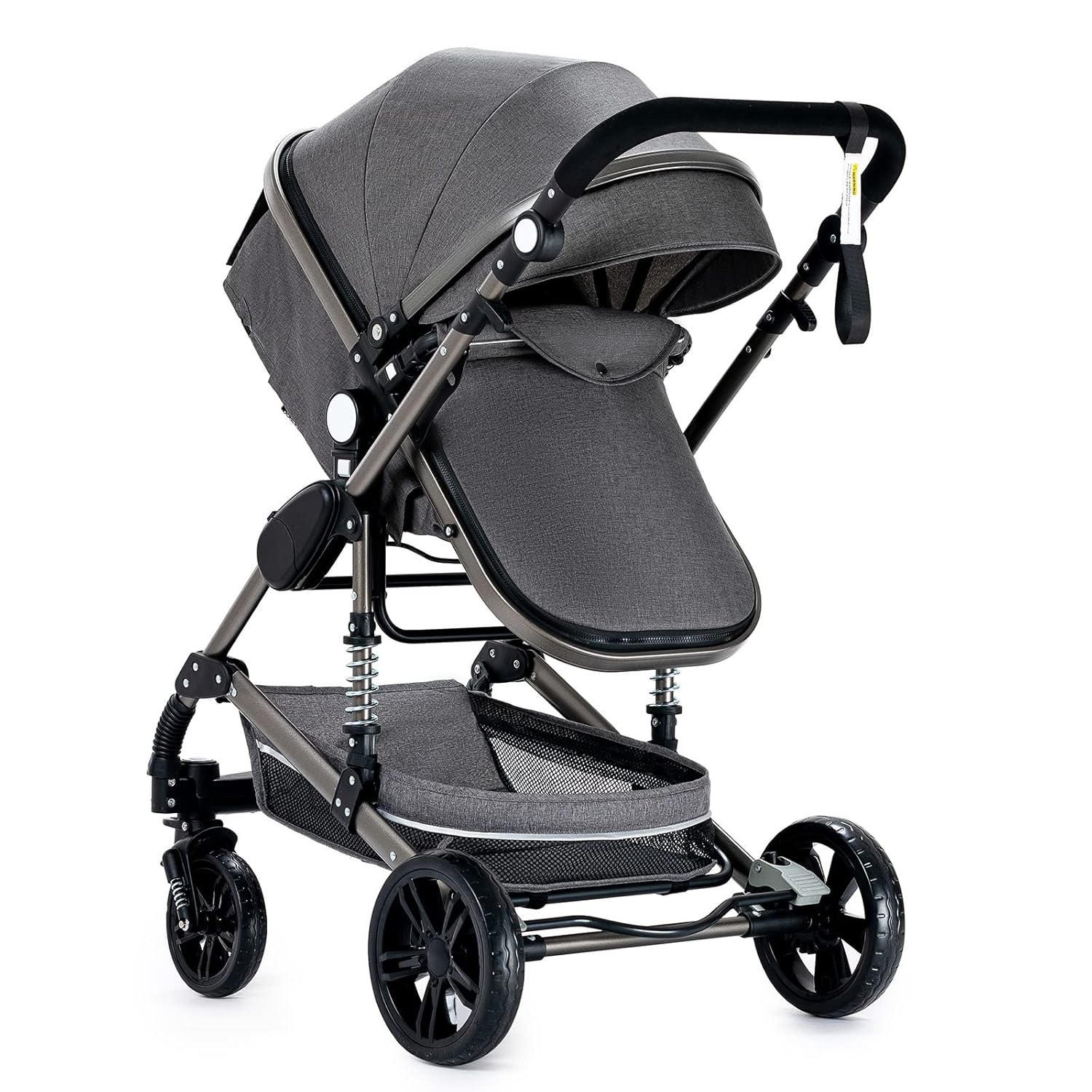 3 in 1 Kombikinderwagen 3 in 1 Reisesysteme Kinderwagen Infant Hochlandschaft Liegender Buggy Kinderwagen Neugeborenen Kinderwagen Faltbarer Standardkinderwagen (906 White)