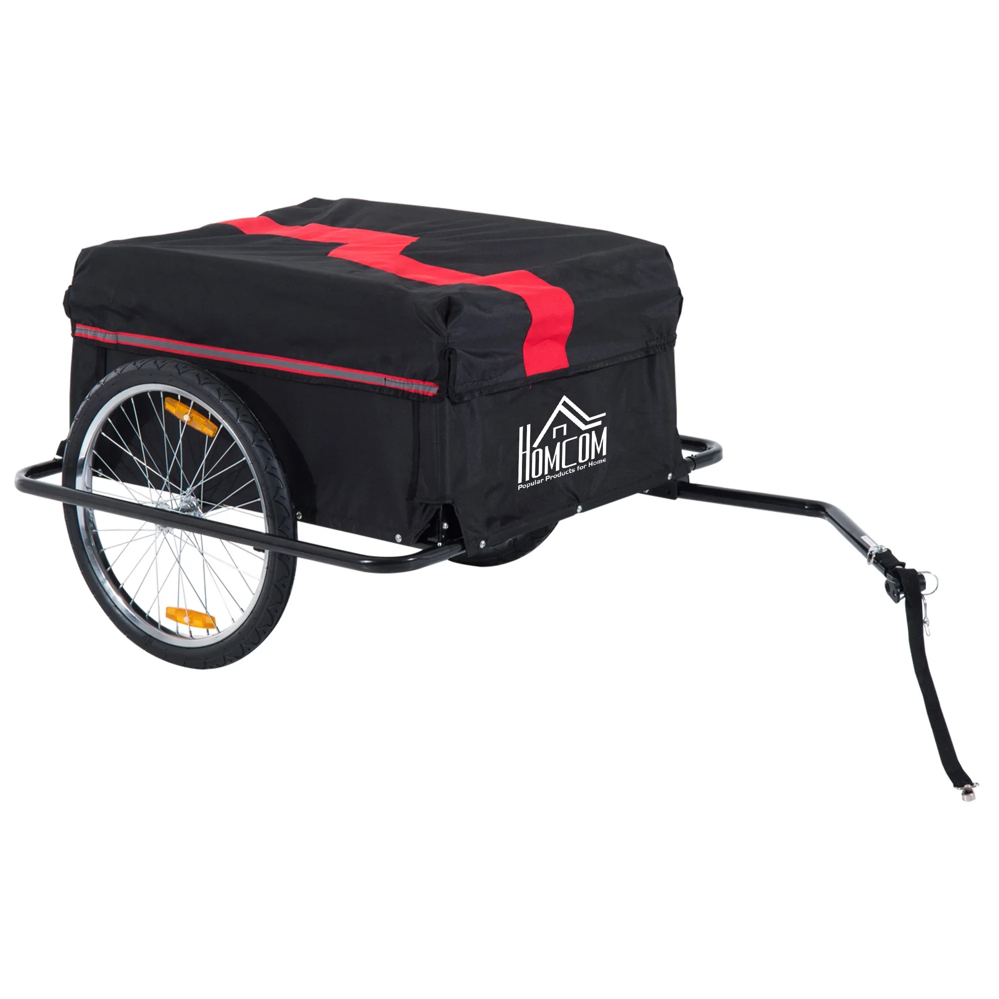 HOMCOM fietskar, opvouwbare aanhanger met grote transportbox