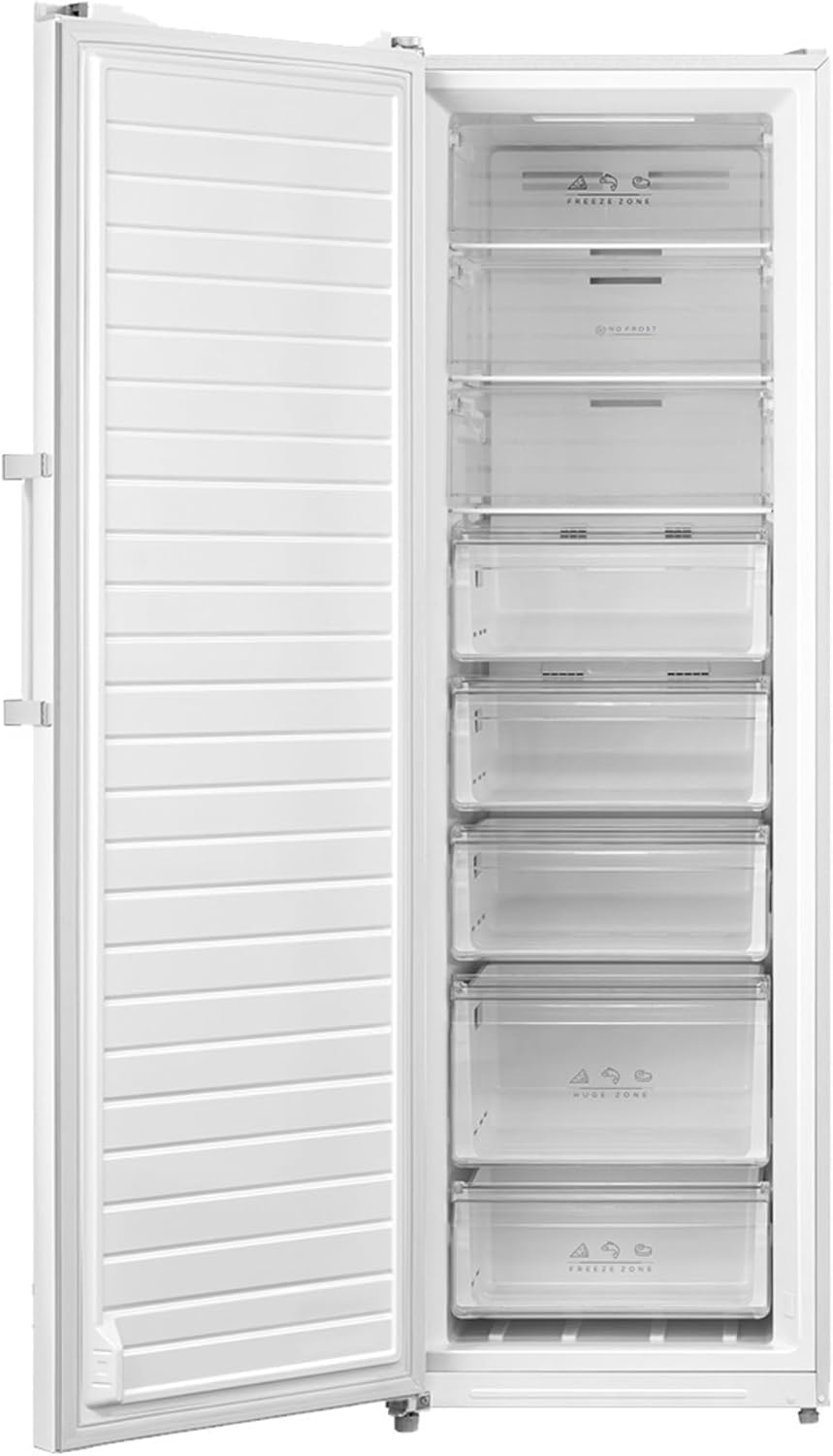 EDESA Congelador EZS-1823 NF WH No Frost de 1.85 m con Regulación Electrónica de Temperatura Control Electrónico 5 Cajones Ancho 59,5 cm Color Blanco