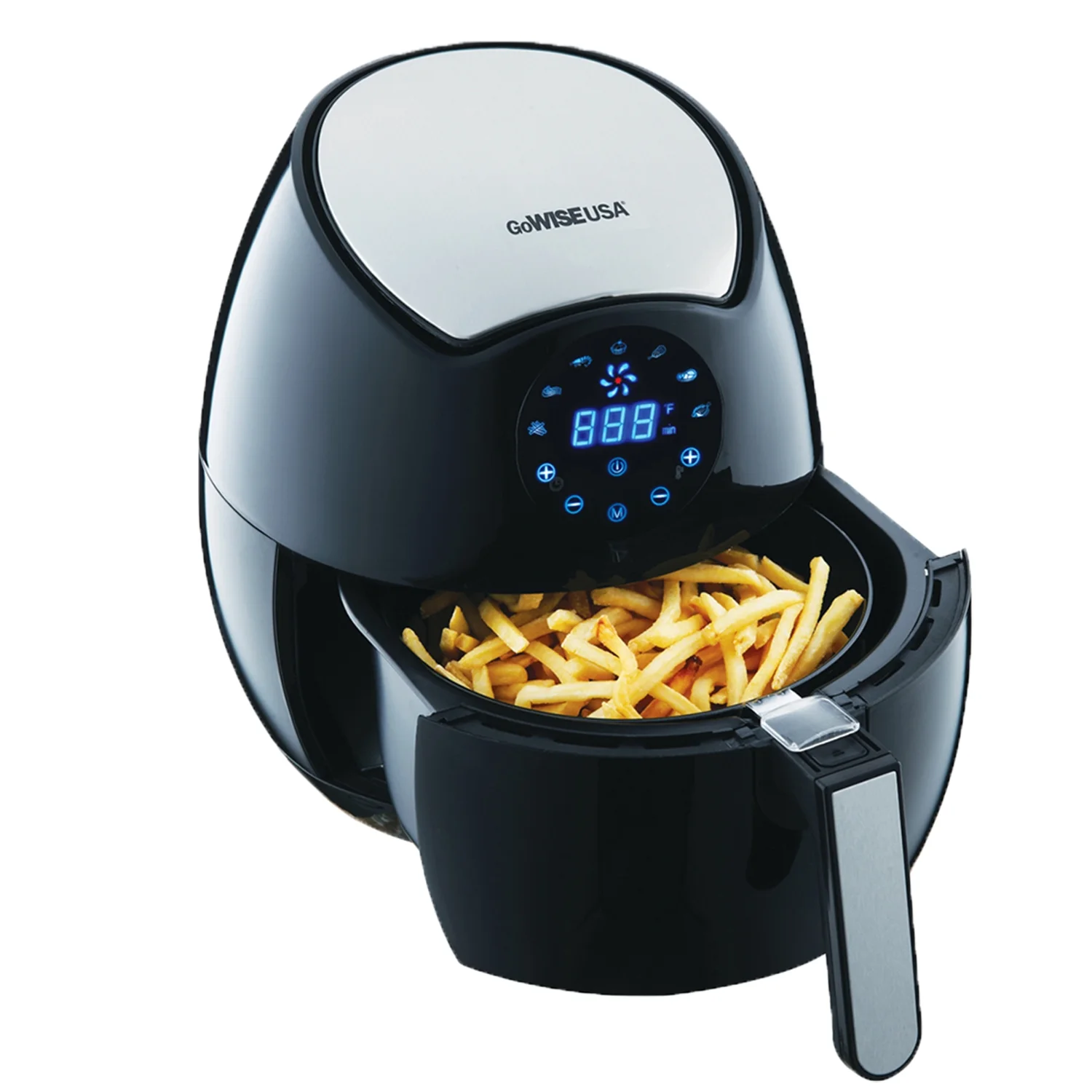 GoWISE USA GW22621 Elektrische heteluchtfriteuse 4e generatie, zwart, 3,7 pint, 1400 W, nieuw