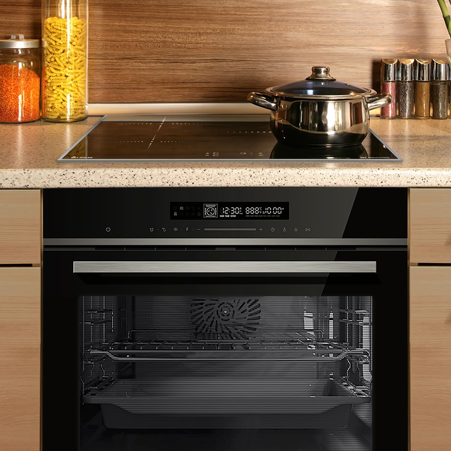Autarkes Herdset: 60cm Einbaubackofen EB8017ED | 59cm Induktionskochfeld IH85901FZ | Katalyse | Pizzafunktion | Grill | Umluft | Heißluft | Automatik-Timer | SET8017IH592FZ