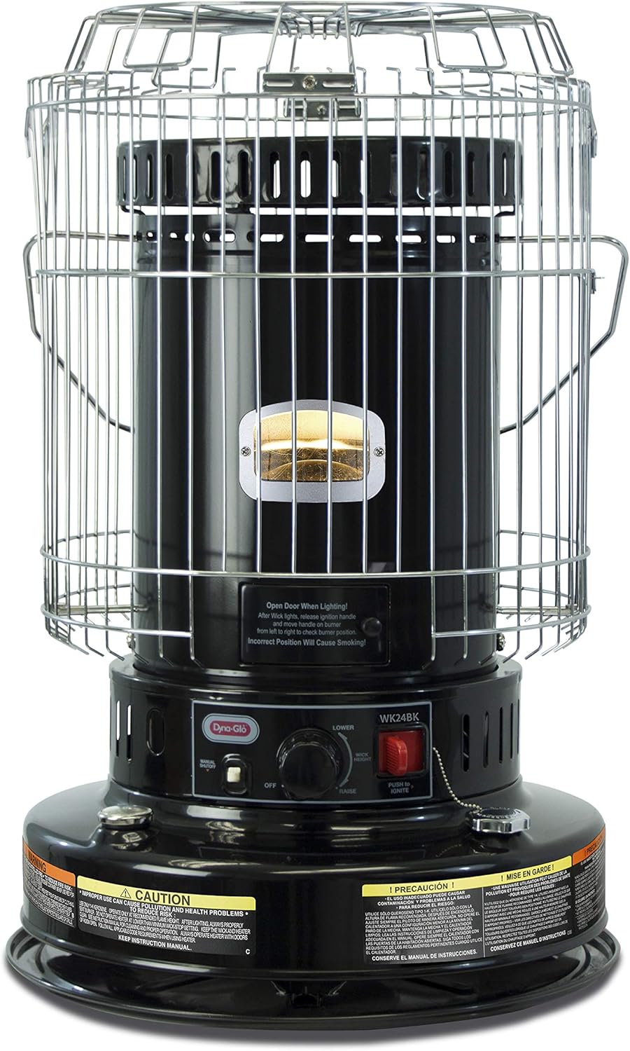 Dyna-Glo WK24BK 23,000 BTU Indoor Kerosene Heater, No Electricity Needed, Black