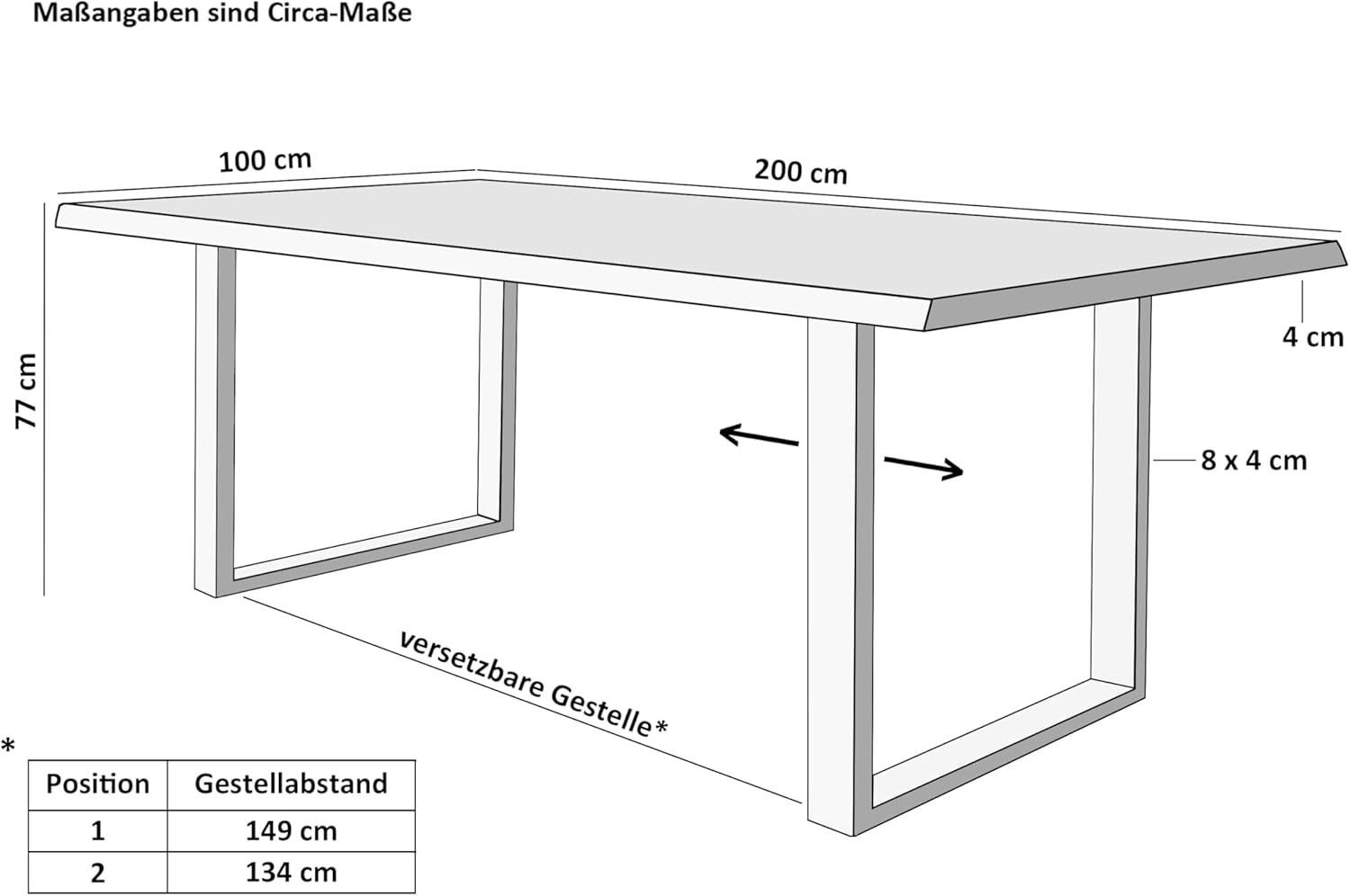 SAM 7 TLG. Essgruppe Josy | 200 x 100 cm | Holz Wildeiche-Optik | Stuhl Set Susi Grau | U-Gestell Schwarz | Esstisch mit 6 Stühlen | Esszimmertisch/Küchentisch/Holztisch | Esszimmer