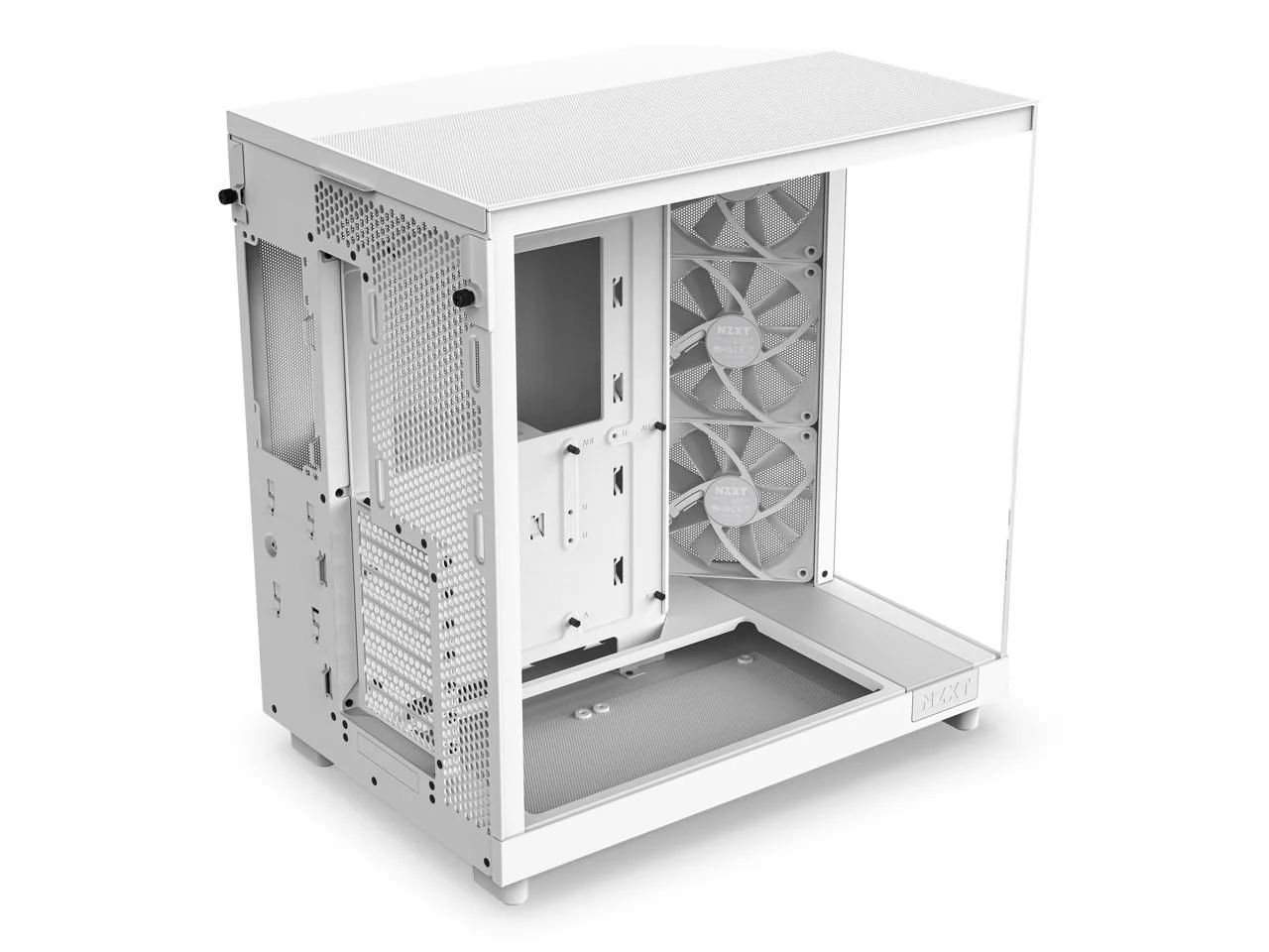 NZXT H6 FLOW Compact Dual-Chamber Mid-Tower Behuizing met Airflow, Wit, CC-H61FW-01