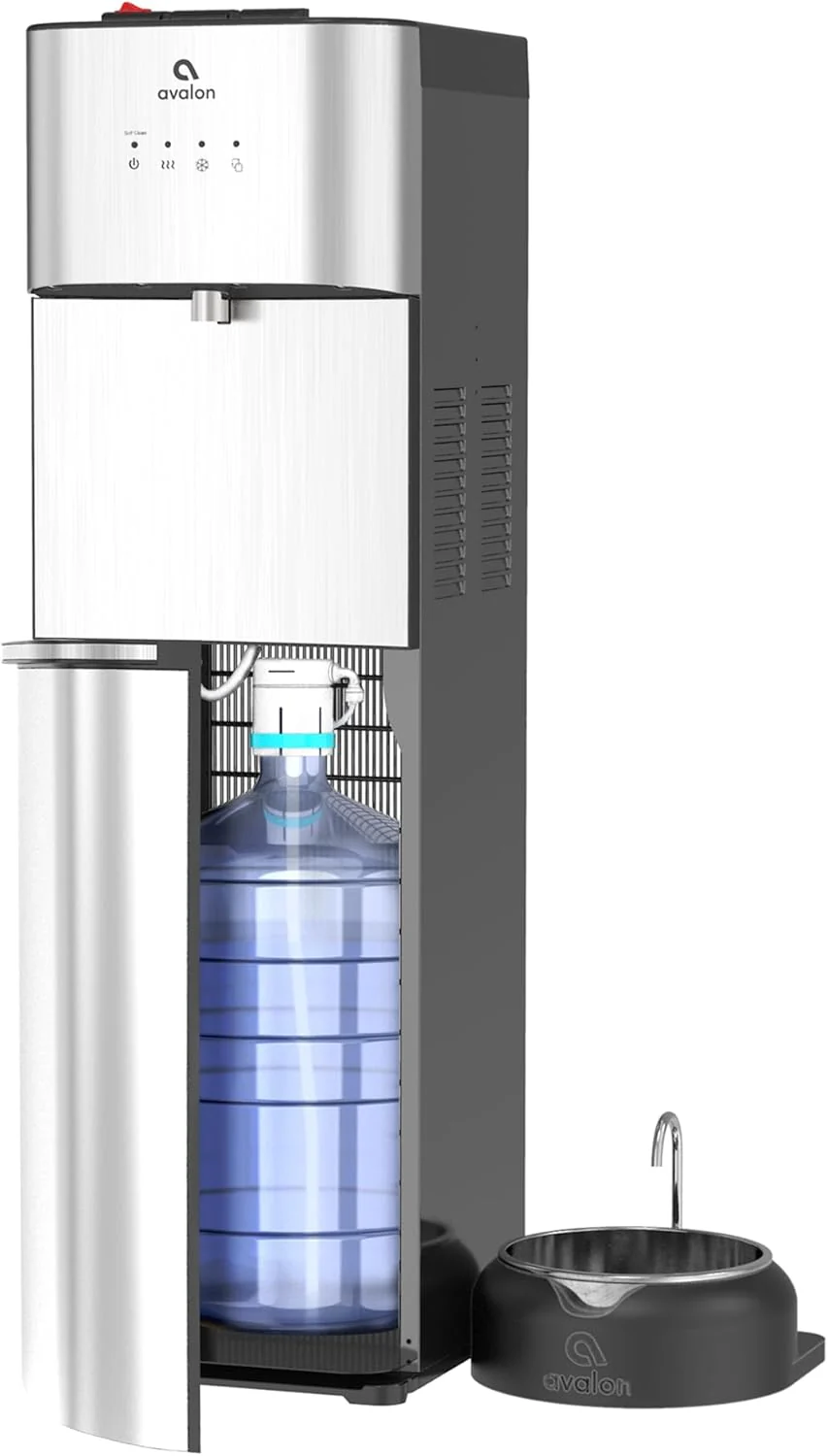 Zelfreinigende waterkoeler met beperkte oplage - 3 temperatuurinstellingen - warm, koud en kamerwater, duurzame roestvrijstalen constructie, bodemvulling - UL-gecertificeerd - Avalon