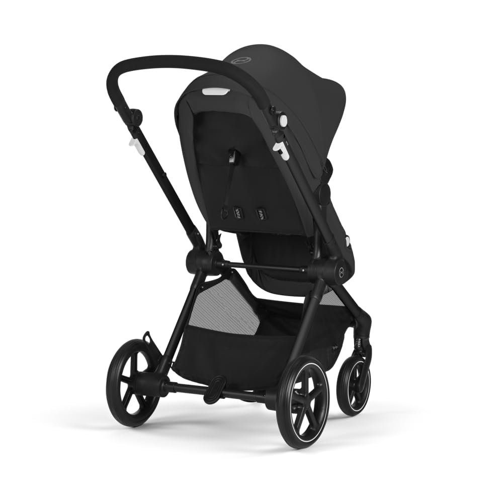 CYBEX Gold Kinderwagen EOS Lux 2-in-1, Reisesystem, Ab Geburt bis 22 kg (ca. 4 Jahre), Moon Black