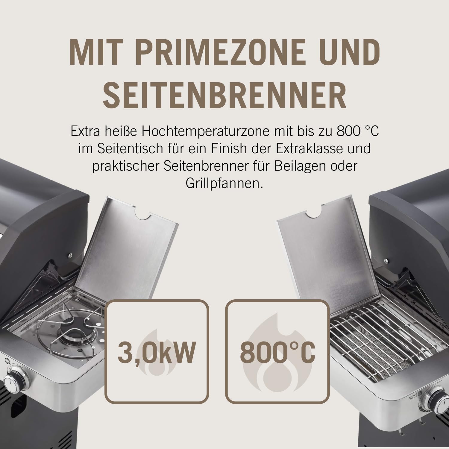 RÖSLE Elektrogrill BBQ-Portable Videro E2-P, tragbarer Tischgrill mit 2 Brennern, Warmhalterost und Deckel mit Glaseinsatz, pulverbeschichteter Stahl, schwarz/silbern