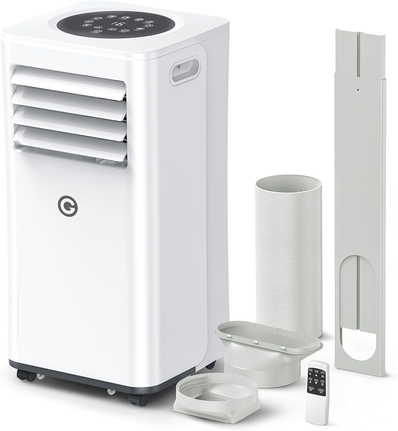 9000 BTU Aire Acondicionado Portátil, 4 en 1: Refrigeración, Ventilador, Deshumidificador y Modo Sueño, Silencioso, con Mando, Temporizador 24h y Kit de Ventana, para Dormitorio, Oficina, Garaje, 33㎡