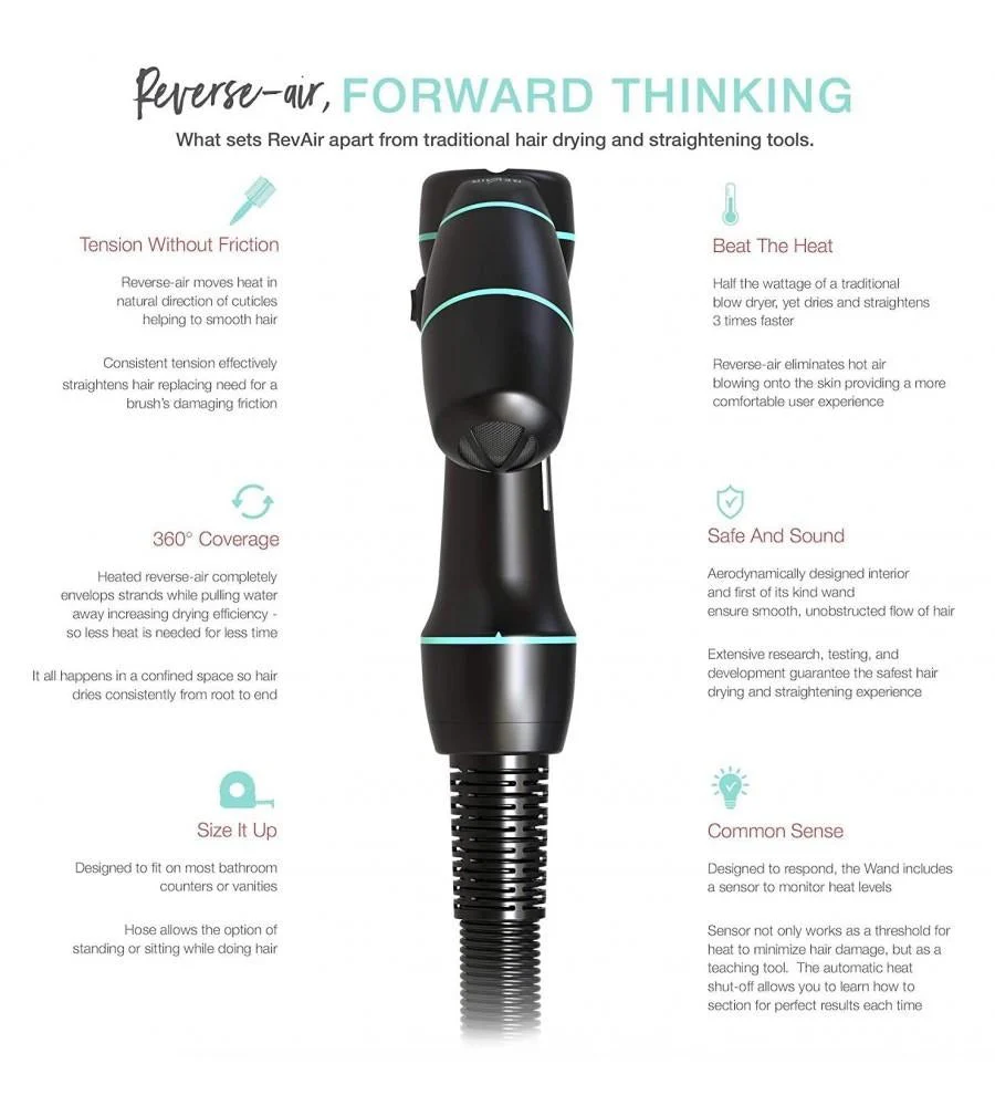 REVAIR Reverse Air Hair Dryer | Easily dry and straighten hair