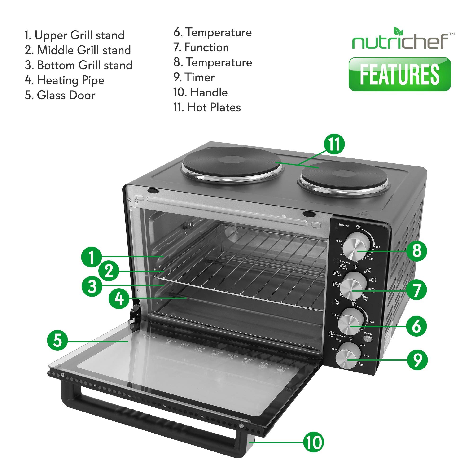 Quarts Kitchen Convection Oven Countertop