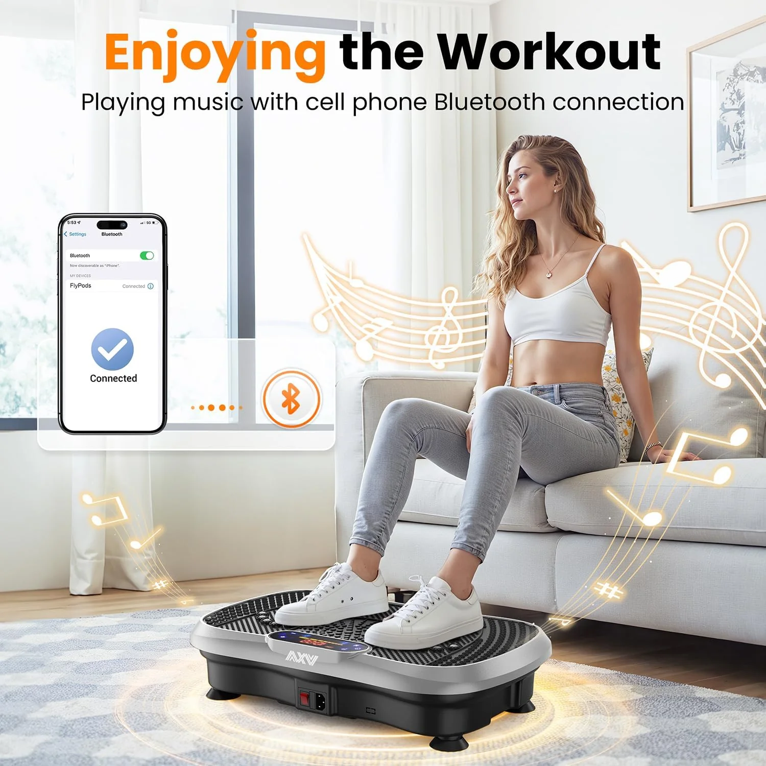 AXV Vibration Plate Fitness Platform Trainer Suitable for men and women to lose weight and burn fat at the gym