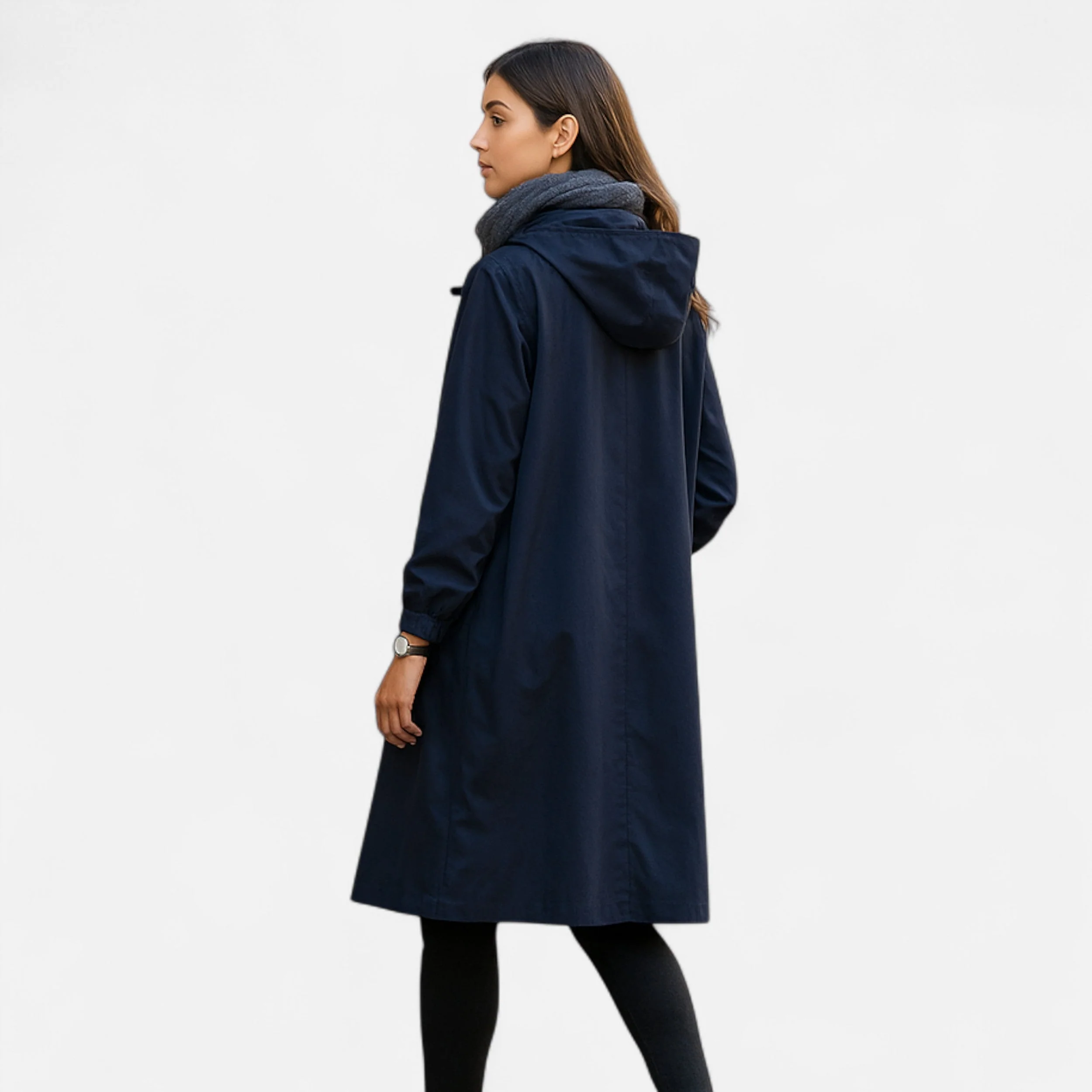 Zeitloser wasserdichter Damen-Trenchcoat mit Kapuze