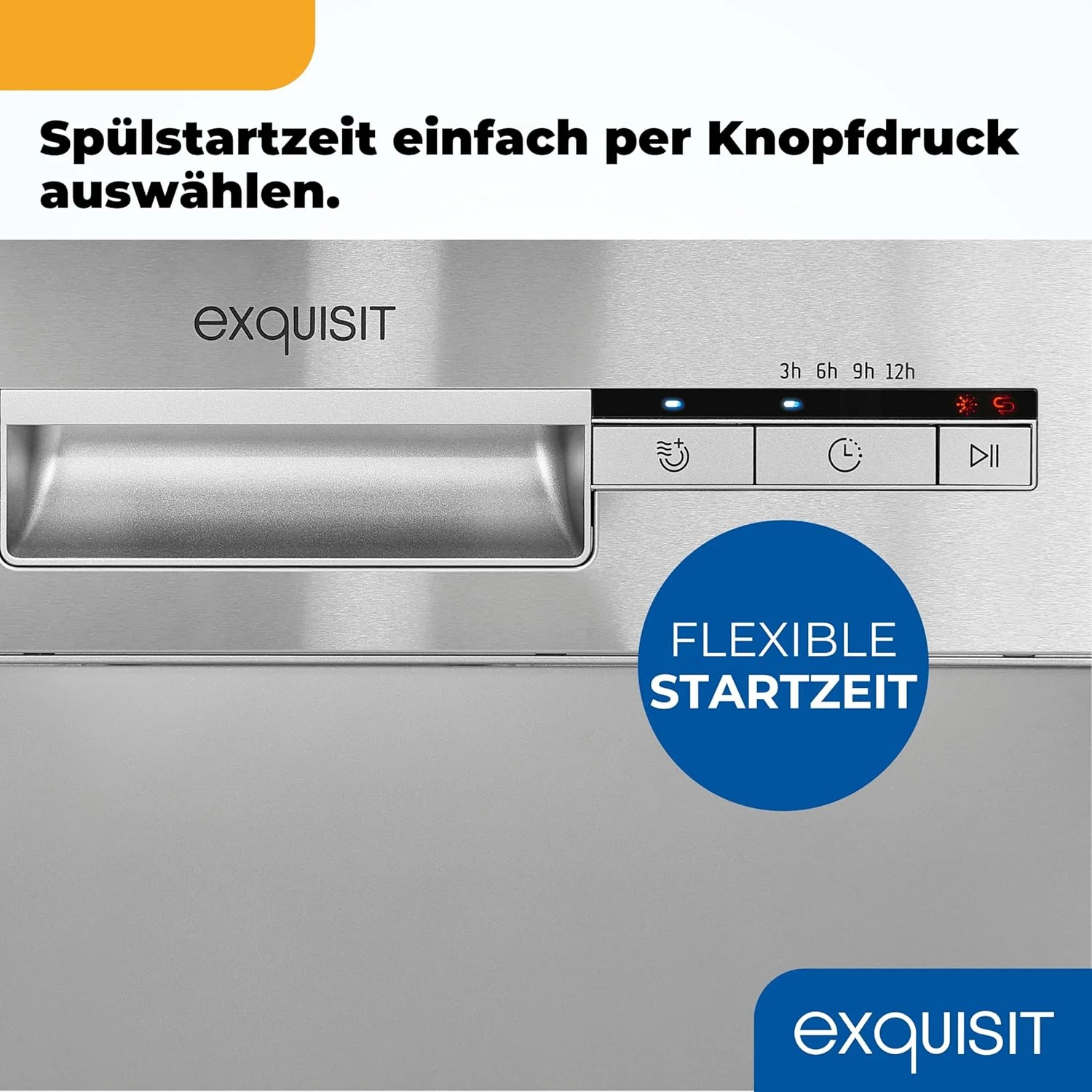 Exquisit Geschirrsp��ler, 9 Ma?gedecke, Sp��lmaschine 45 cm, Power+, ECO-Modus, Geschirrsp��ler 45 cm, GSP59109-030E silber