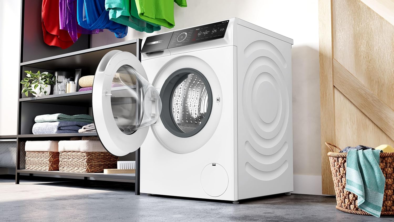 Bosch WGB244010, Serie 8, Smarte Frontlader Waschmaschine, 9 kg, 1400 UpM, Made in Germany, intelligente Waschmittel Dosierung i-Dos, entfernt 16 Fleckenarten, SpeedPerfect, spart Wasser & Energie