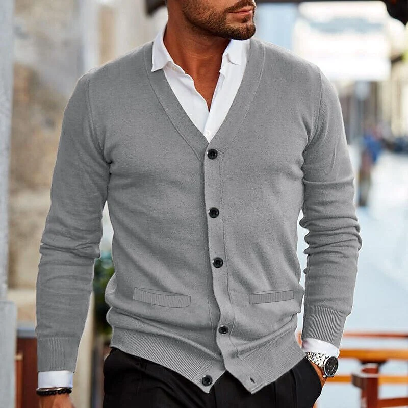 Eleganter Herren-Strickjacke mit Kn?pfen | Smart Casual