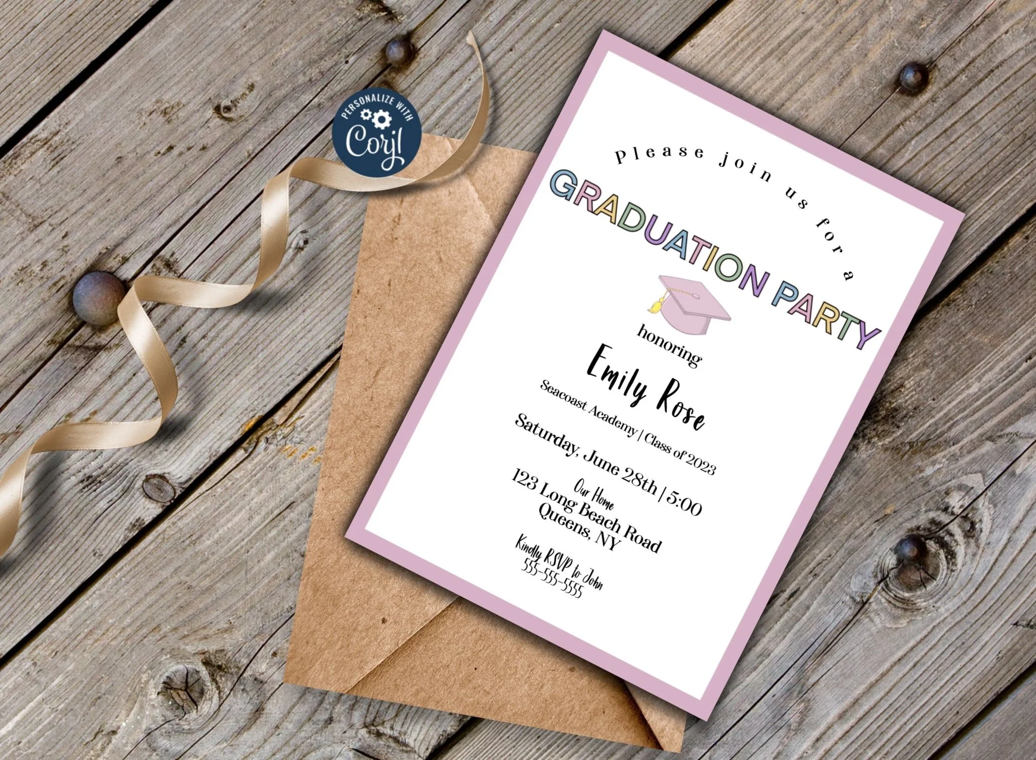 Children��s Graduation invitation template | Graduation party Template | Girl graduation Theme
