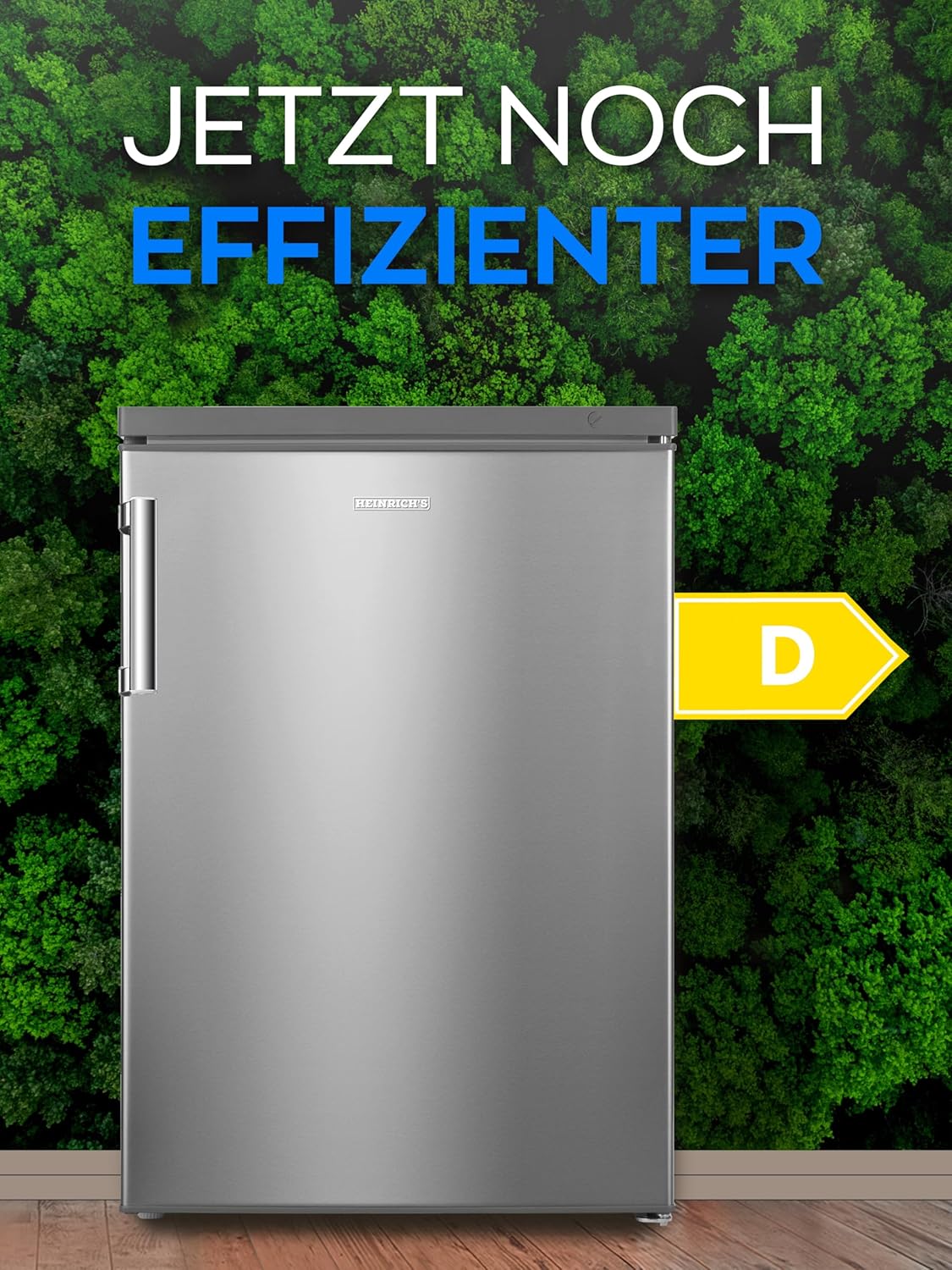 Heinrich´s Gefrierschrank 61Liter -18°C Freezer, 3x Gefrierschublade, 7 Stufen Temperaturregler, Airflow, wechselbarer Türanschlag weiß