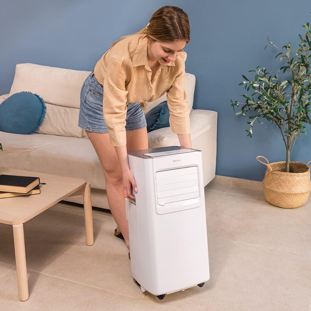 Cecotec Tragbare Klimaanlage mit Fernbedienung ForceClima 7100 Soundlos. 7000 BTU, Soundless Technology, LED -Bildschirm, 4 Modi, 2 Geschwindigkeiten, Abdeckung von bis zu 15 m2