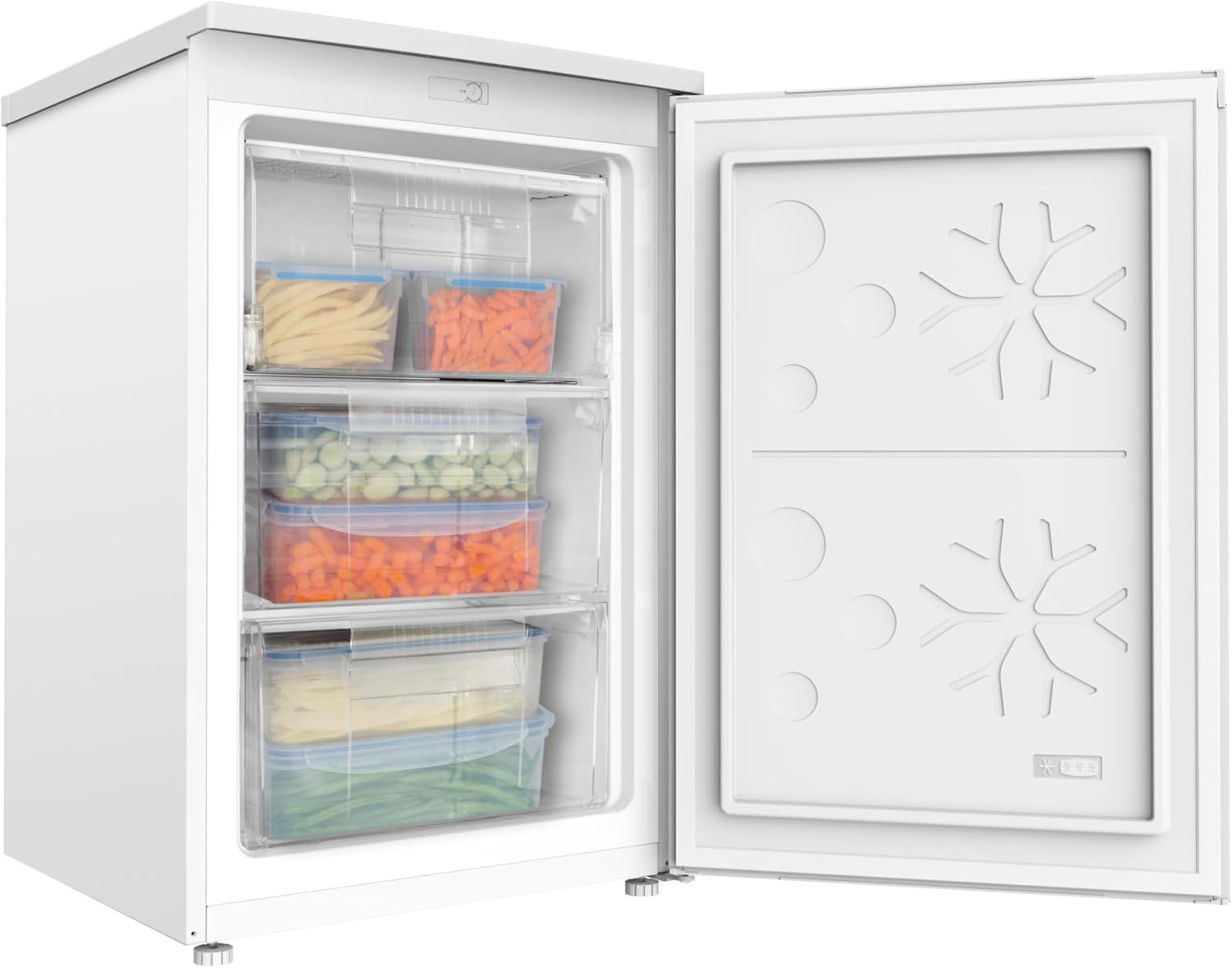 Amica Mini‑Gefrierschrank freistehend 84,5 x 55 x 56 cm 85 l 4‑Sterne‑Gefrierfach Türanschlag wechselbar AGS 3210 W – gefrierschrank weiß