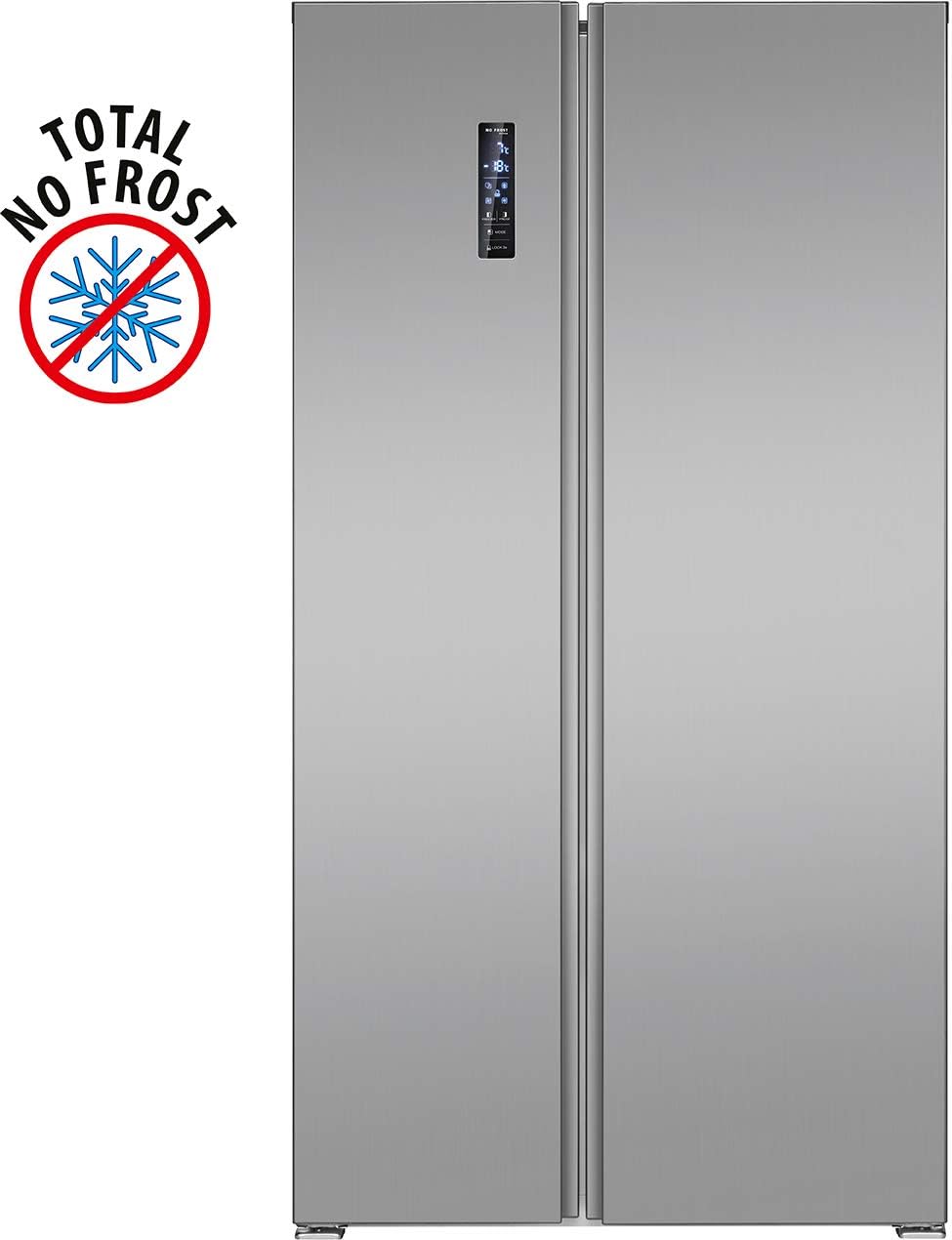 Bomann® French Door Kühlschrank No Frost | Kühl-Gefrier-Kombinationen mit Total No Frost | Kühlschrank mit Gefrierfach 400L | Side by Side Kühlschrank mit MultiAirflow-System | KG 7354 Edelstahl