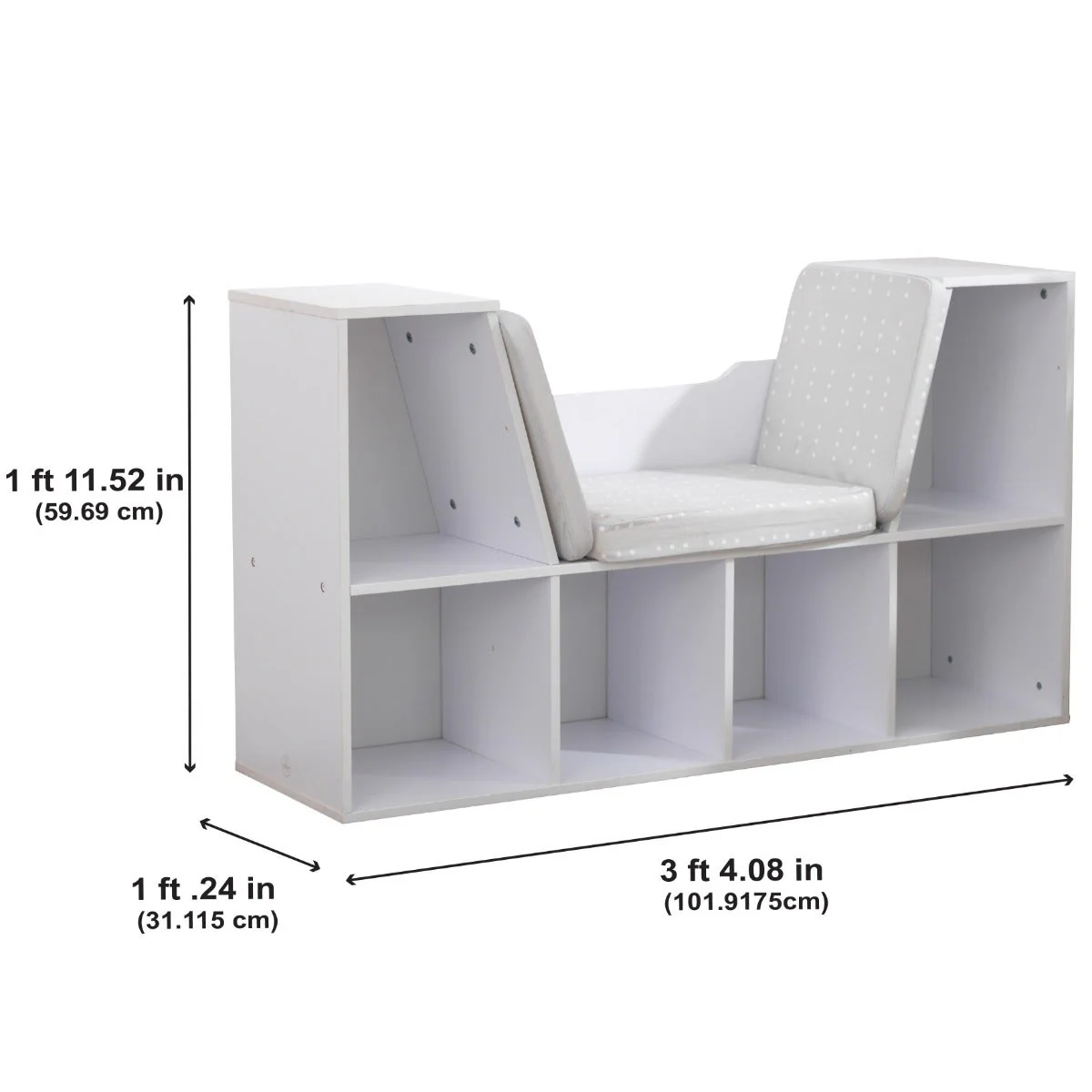 Boekenkast met leeshoek - Wit