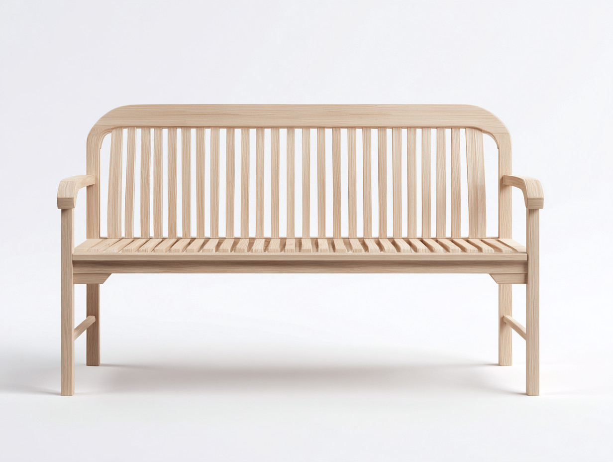 Gartenbank Massivholz 150x60x88 cm - Natur - Klassisches Design mit Rückenlehne und Armlehnen für Garten und Terrasse