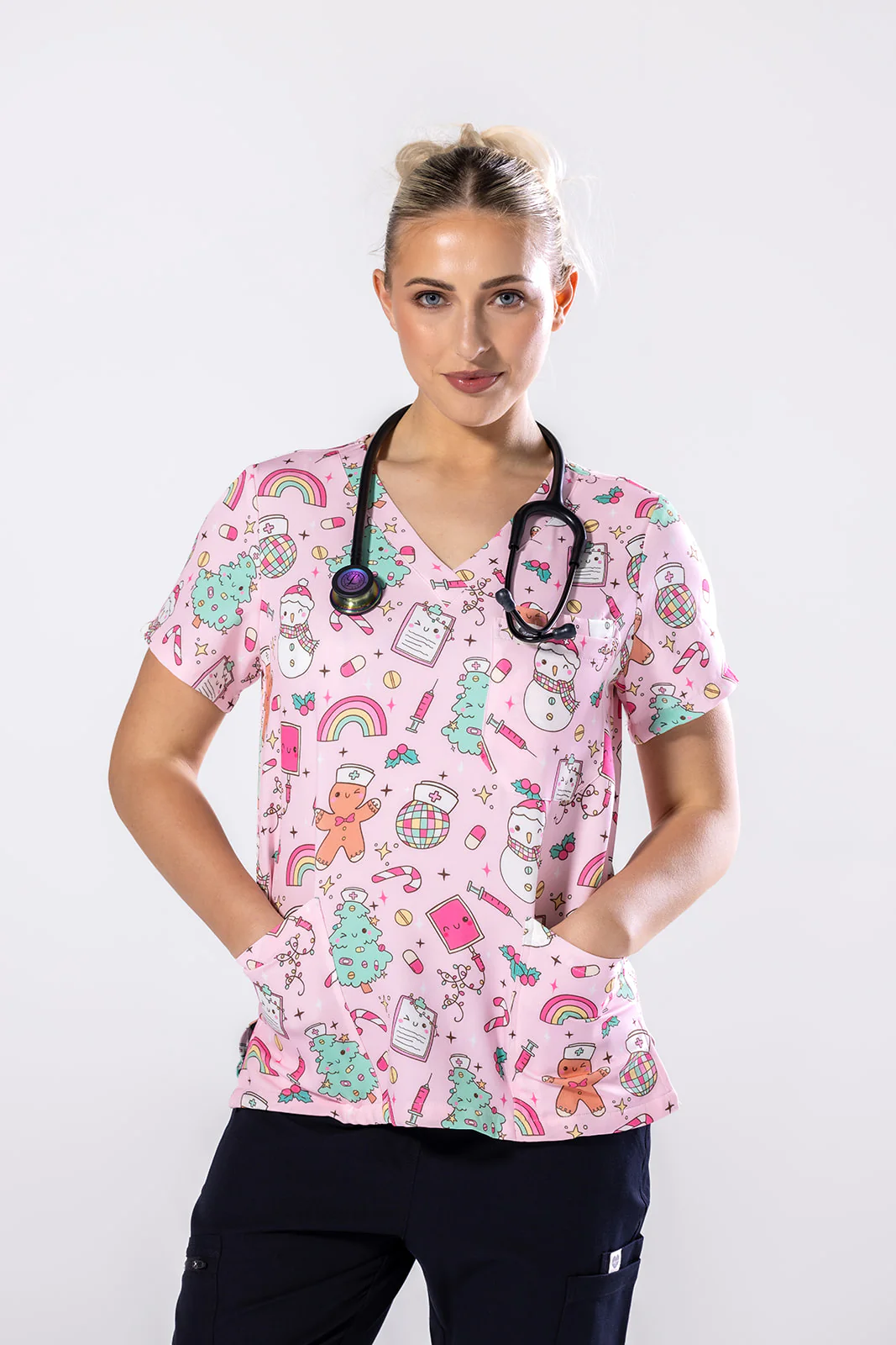 Festive Ward Scrub Top TS