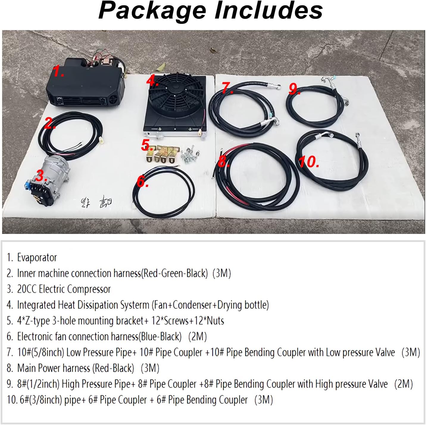 Gouku Universal-Klimaanlage, 12 V, nur Kühlfunktion, universelle Passform, Van, Taxi, automatische Wohnmobile, LKW, elektrisch, AC, energiesparend, Schwarz