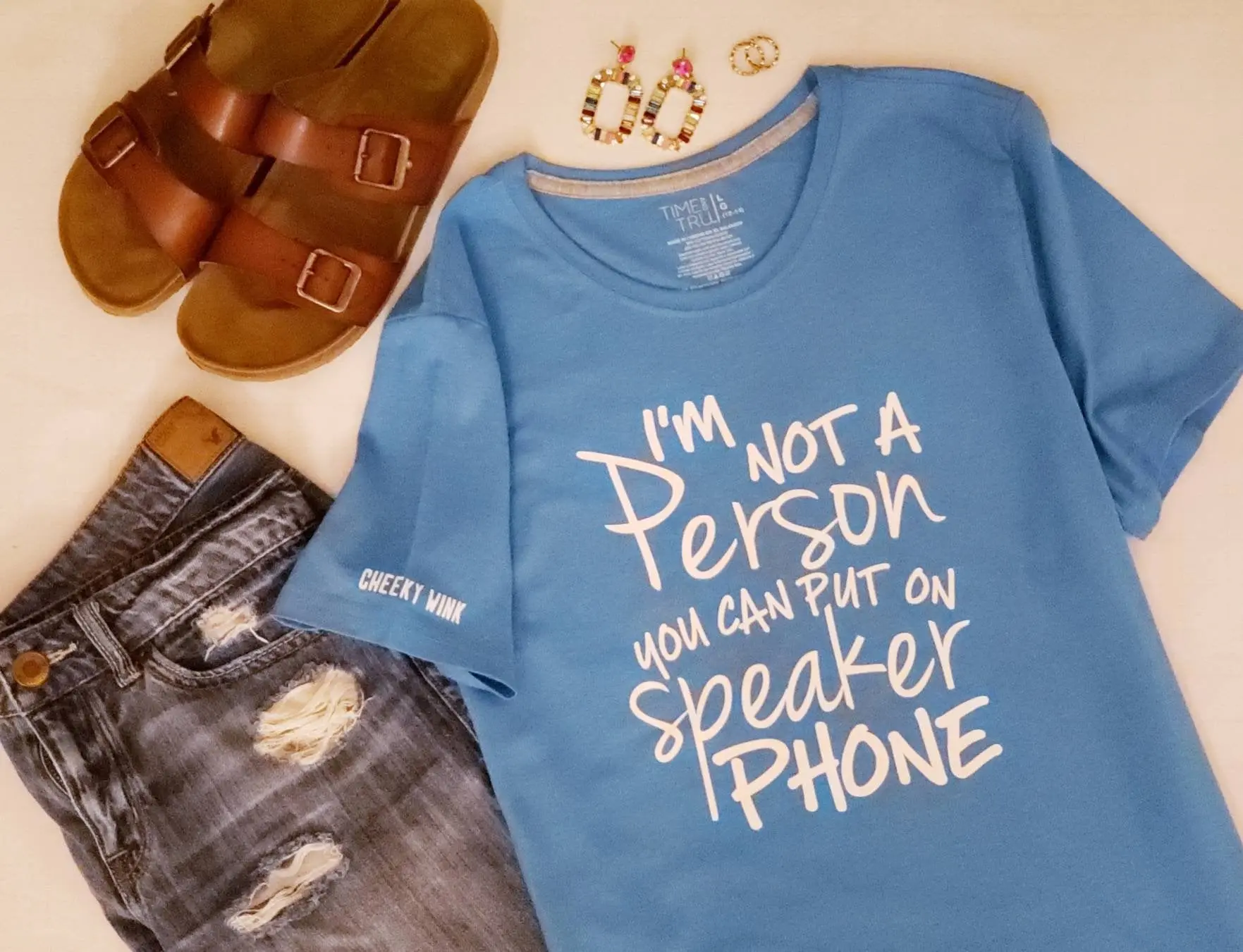I'm Not A Person You Can Put On Speaker Phone. Ladies Cotton Tee.