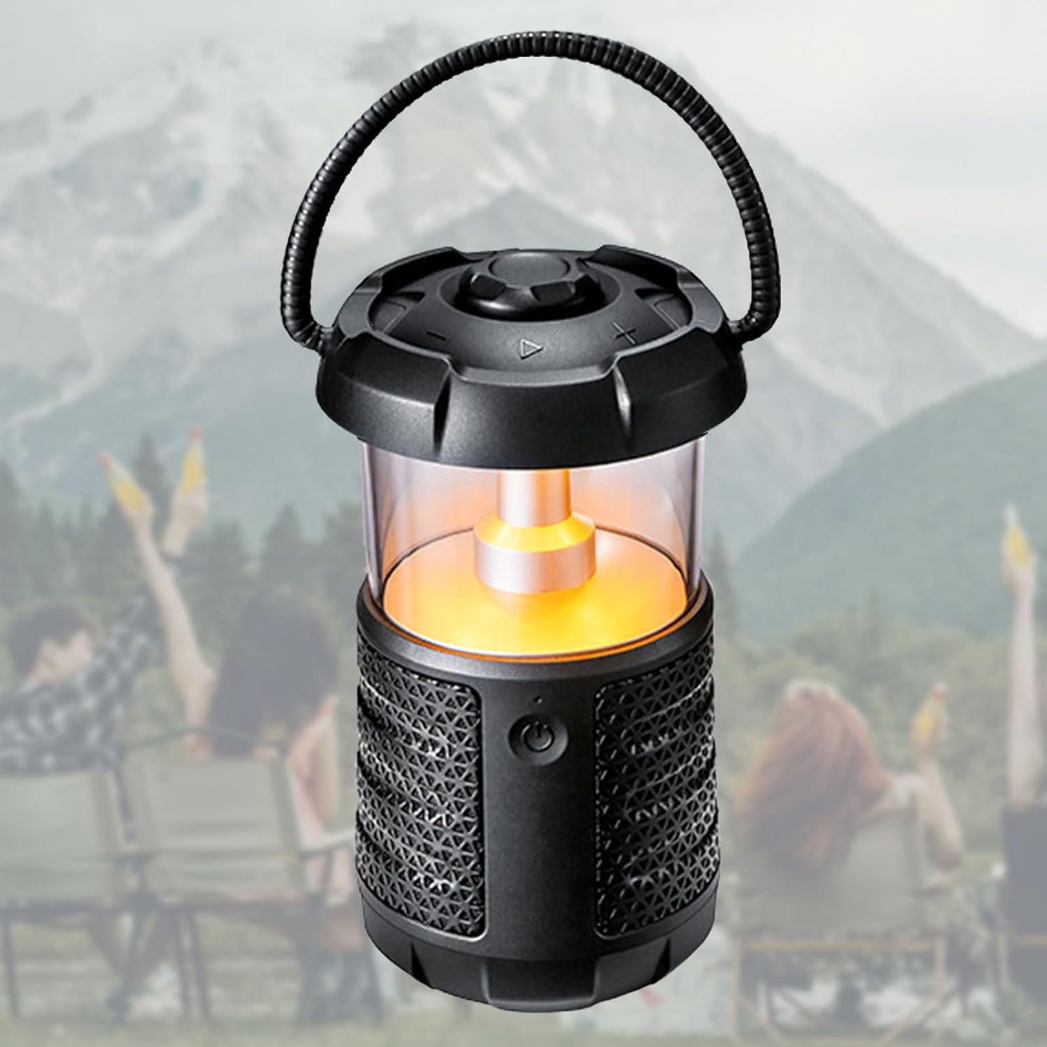Tragbare Outdoor-Laterne mit kabellosem Lautsprecher, 360°-Sound, einstellbare Helligkeit, mehrere Modi für Camping, Wandern und Innenbereich, ultimativer Reisebegleiter