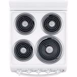 20-inch electric oven with 4 cooking zones, freestanding, in white