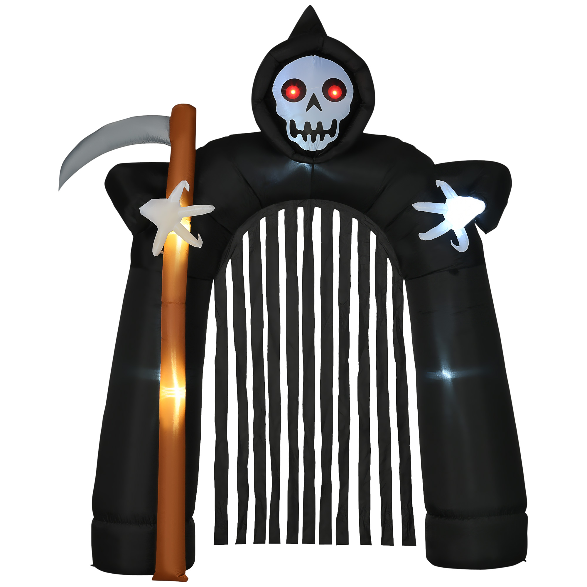 Grote Halloween Tuindecoratie Magere Hein-boog Zelfopblaasbaar met LED-verlichting 2,85 m