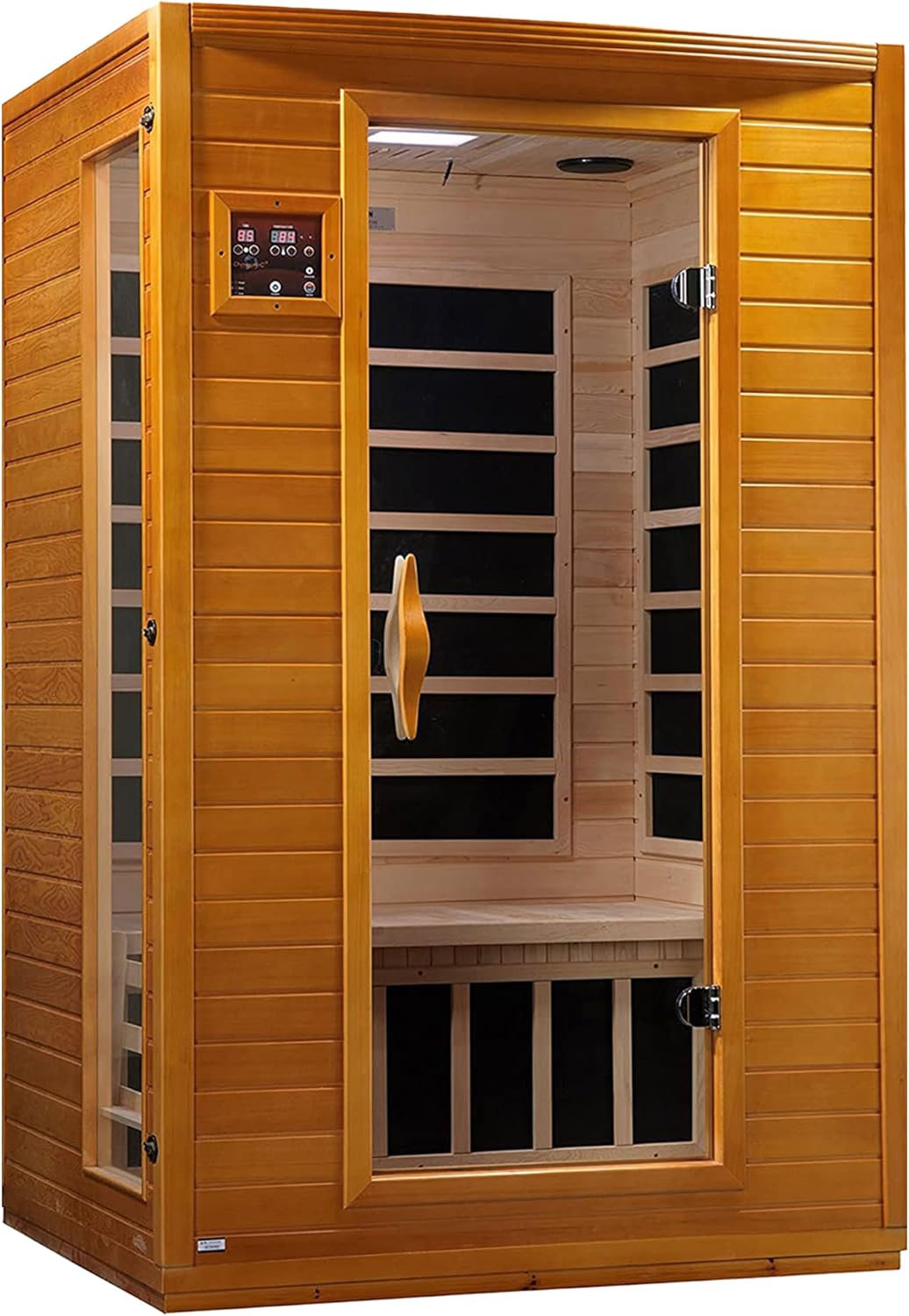 DYNAMIC SAUNAS Andora 2-Person Low EMF FAR Infrared Sauna with Red Light Therapy & Bluetooth Speakers | Personal Indoor Dry Heat Sauna for Home & Gym �C Made from Canadian Hemlock