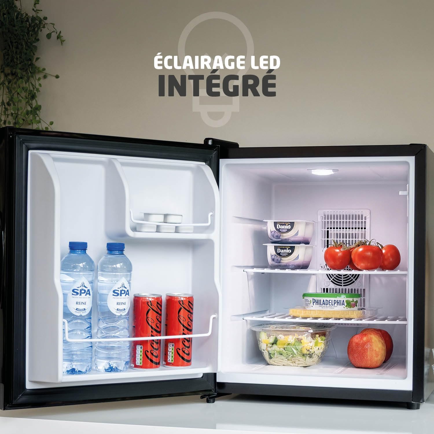 BREND BR-2240 Mini réfrigérateur thermoélectrique - 44 L - Silencieux 35 dB - LED - Économe en énergie - Pour chambre, bureau ou camping