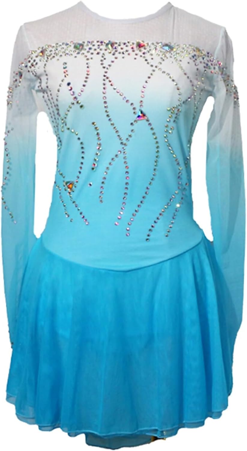 Eiskunstlaufkleid for Mädchen, Damen-Flash-Diamant-Eislauf-Wettkampfkostüm